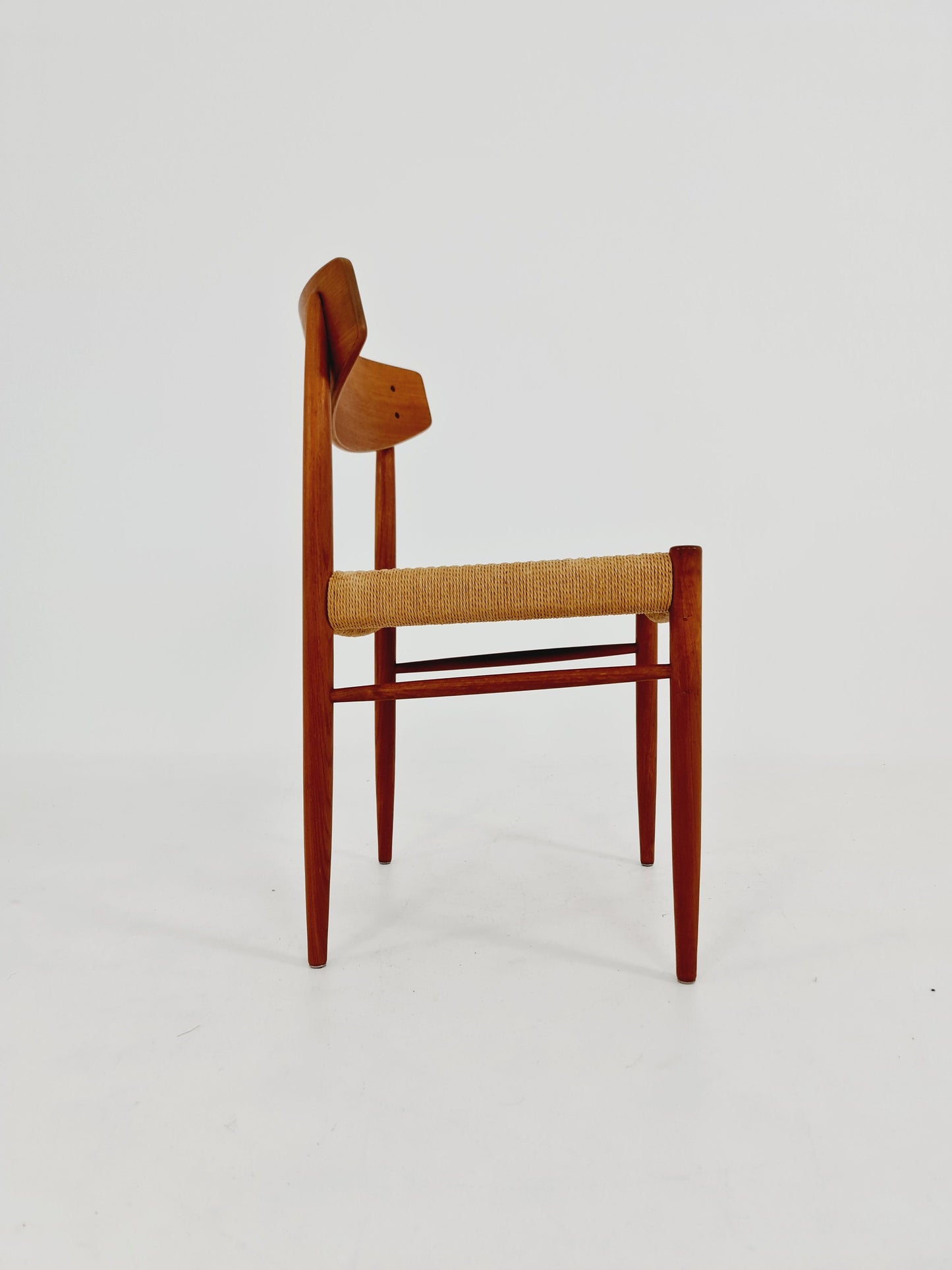 Danish teak & danish cord dining chair by A.M Mobler modell 501 1960s,
