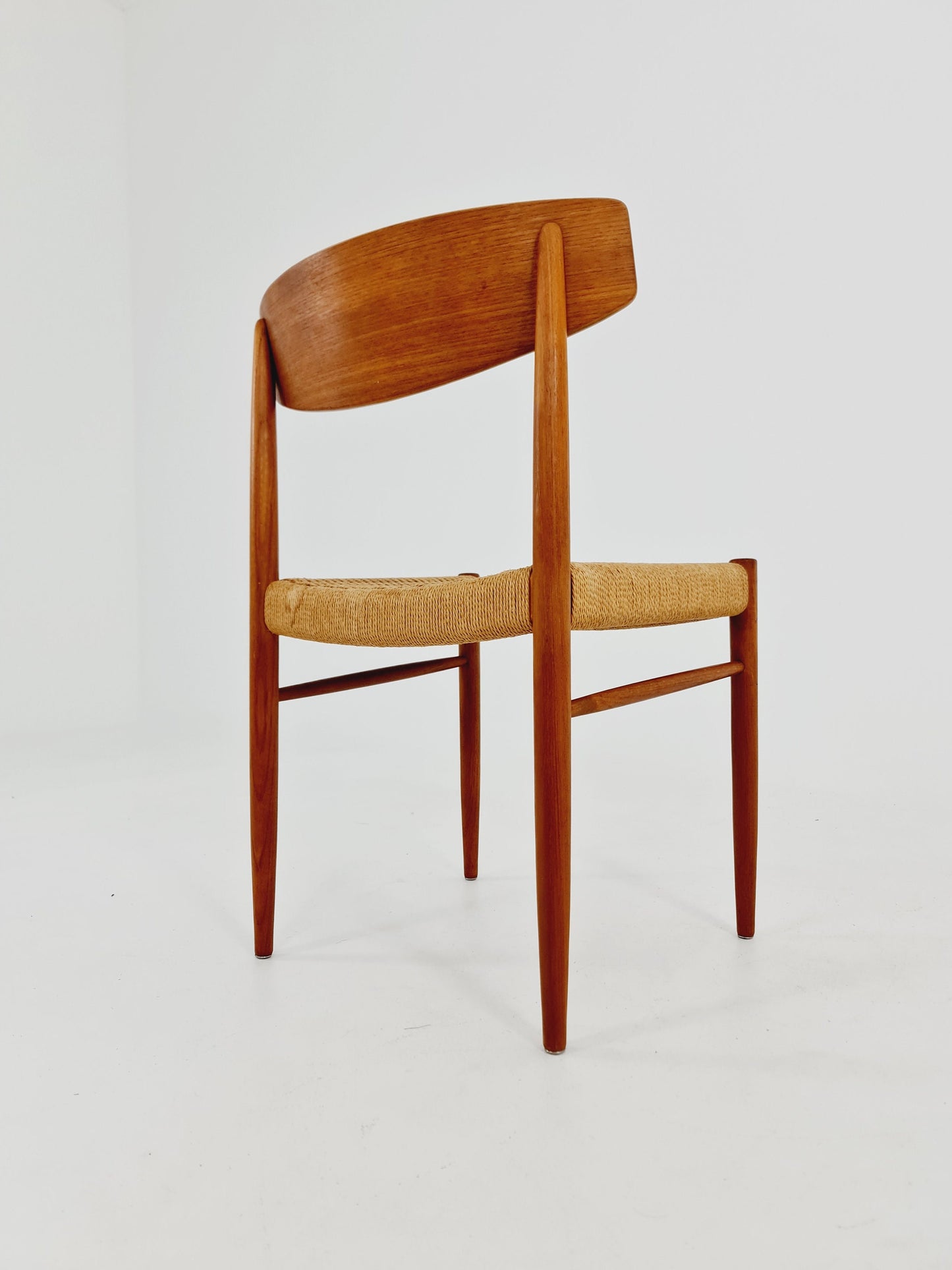 Danish teak & danish cord dining chair by A.M Mobler modell 501 1960s,