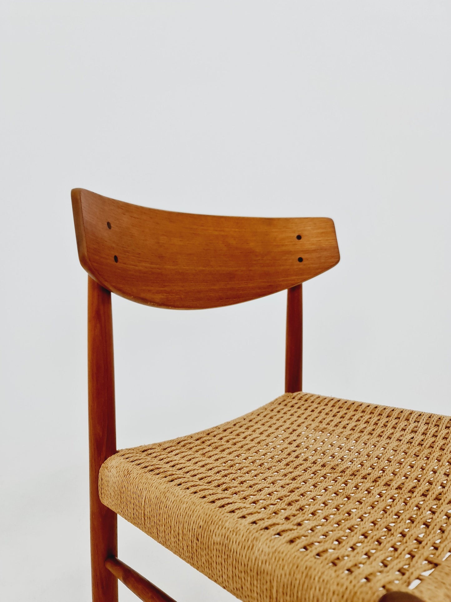 Danish teak & danish cord dining chair by A.M Mobler modell 501 1960s,