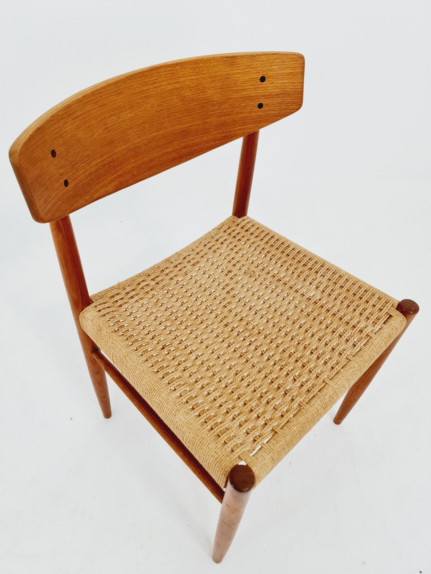 Danish teak & danish cord dining chair by A.M Mobler modell 501 1960s,