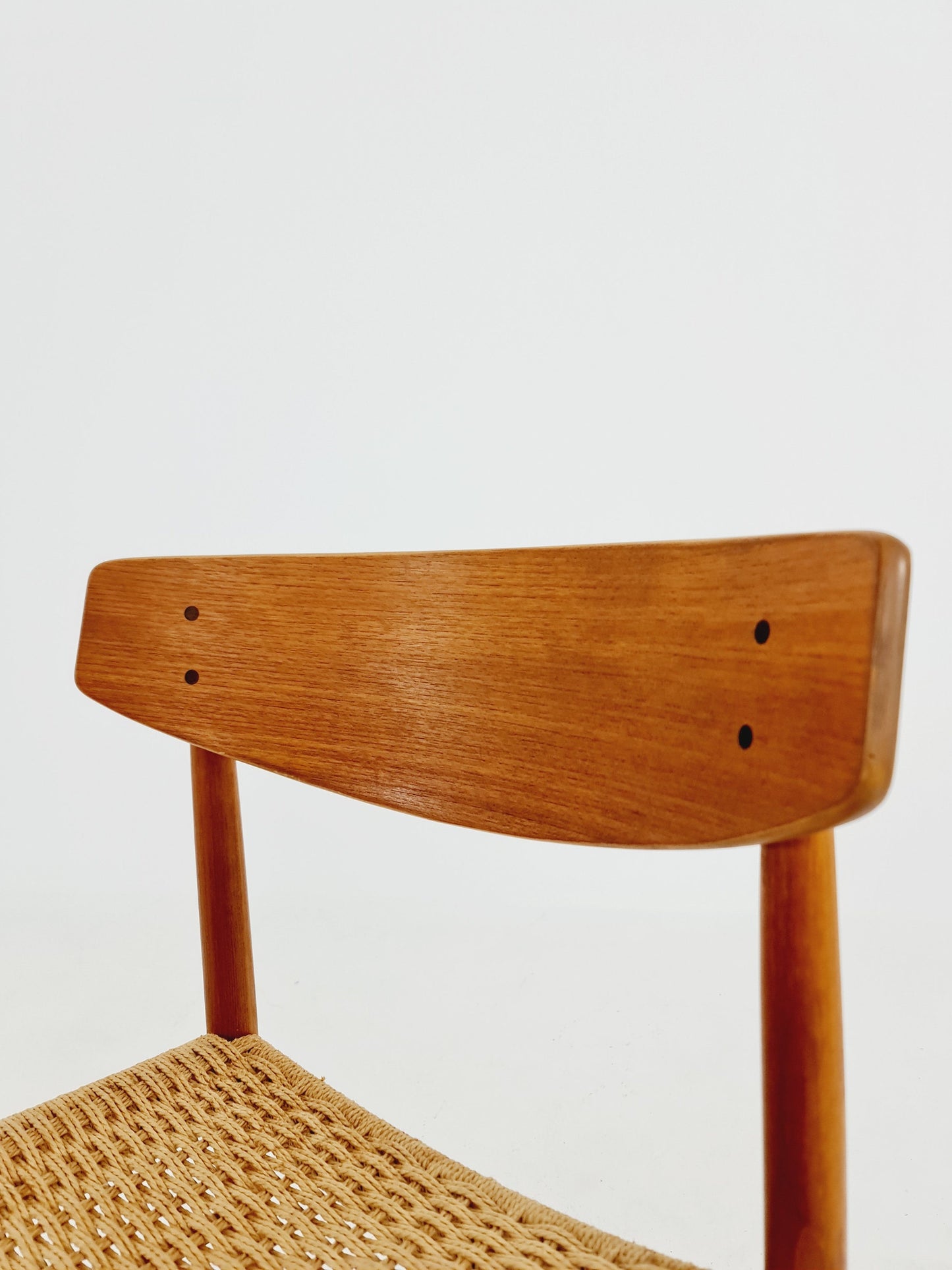 Danish teak & danish cord dining chair by A.M Mobler modell 501 1960s,