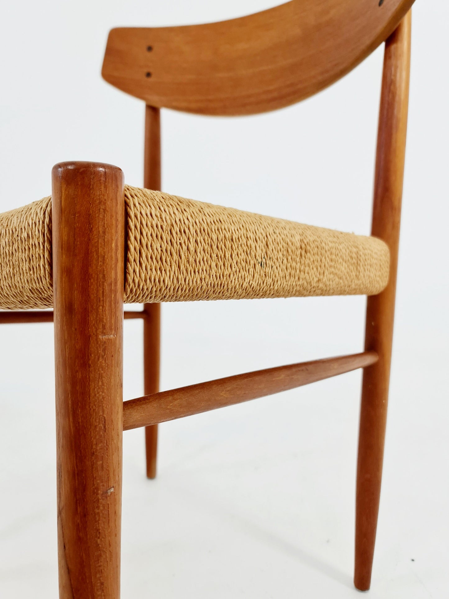 Danish teak & danish cord dining chair by A.M Mobler modell 501 1960s,