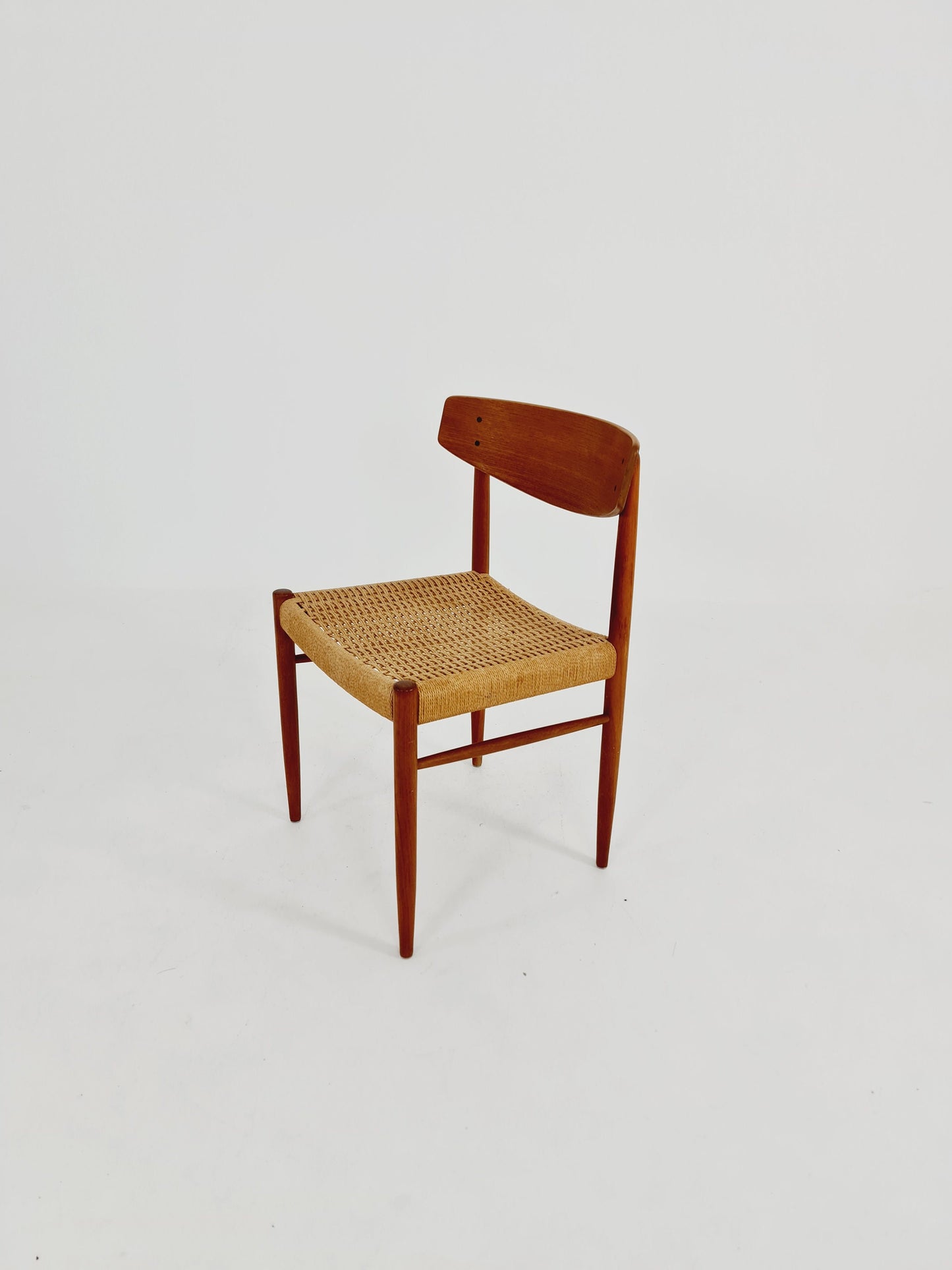 Danish teak & danish cord dining chair by A.M Mobler modell 501 1960s,