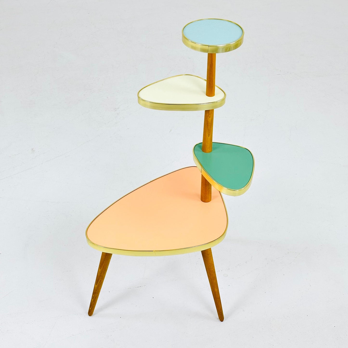 BIG German Plant Stand, Colorful Vintage Mid-Century Minimalist Indoor Plant Stand Side Table Retro flower table