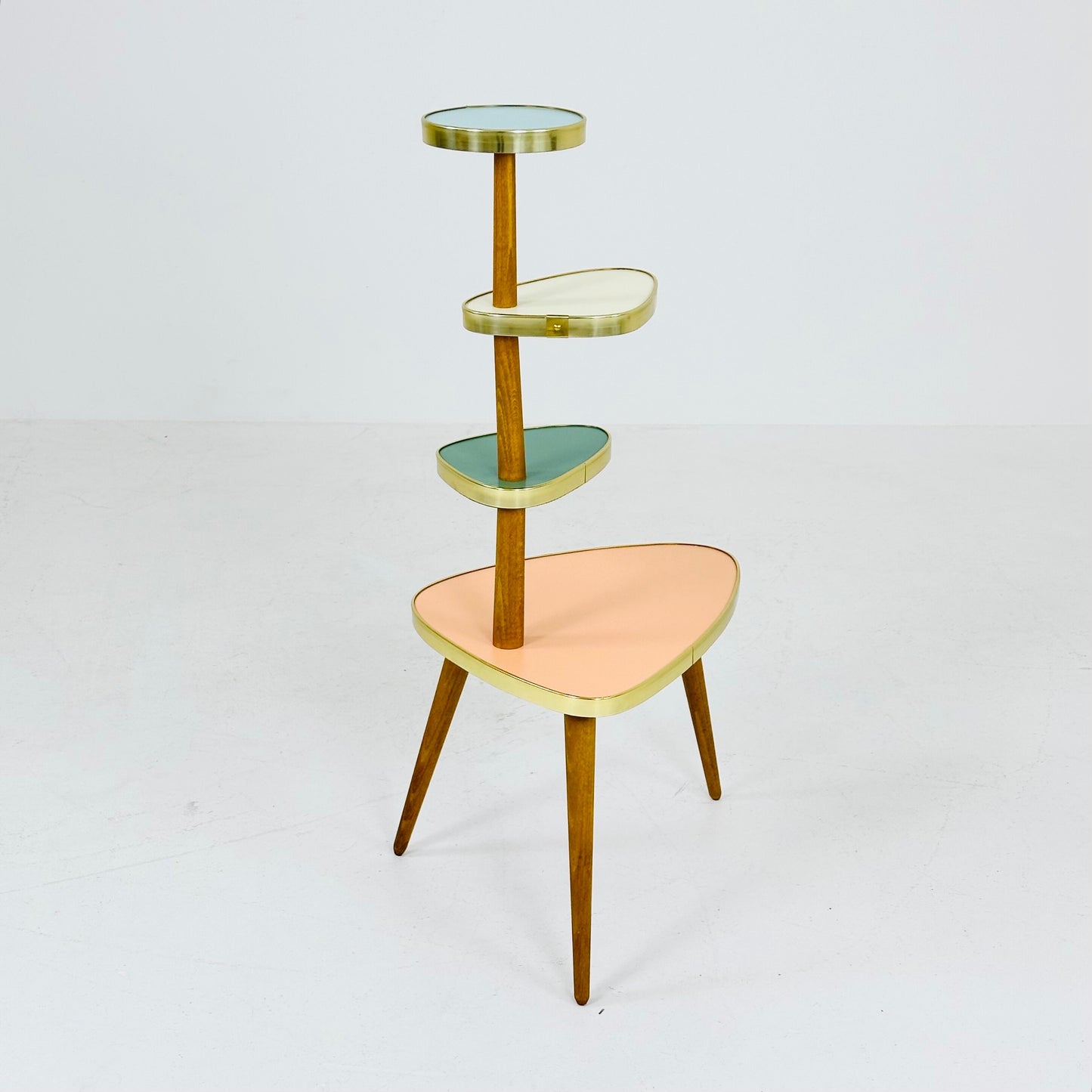 BIG German Plant Stand, Colorful Vintage Mid-Century Minimalist Indoor Plant Stand Side Table Retro flower table