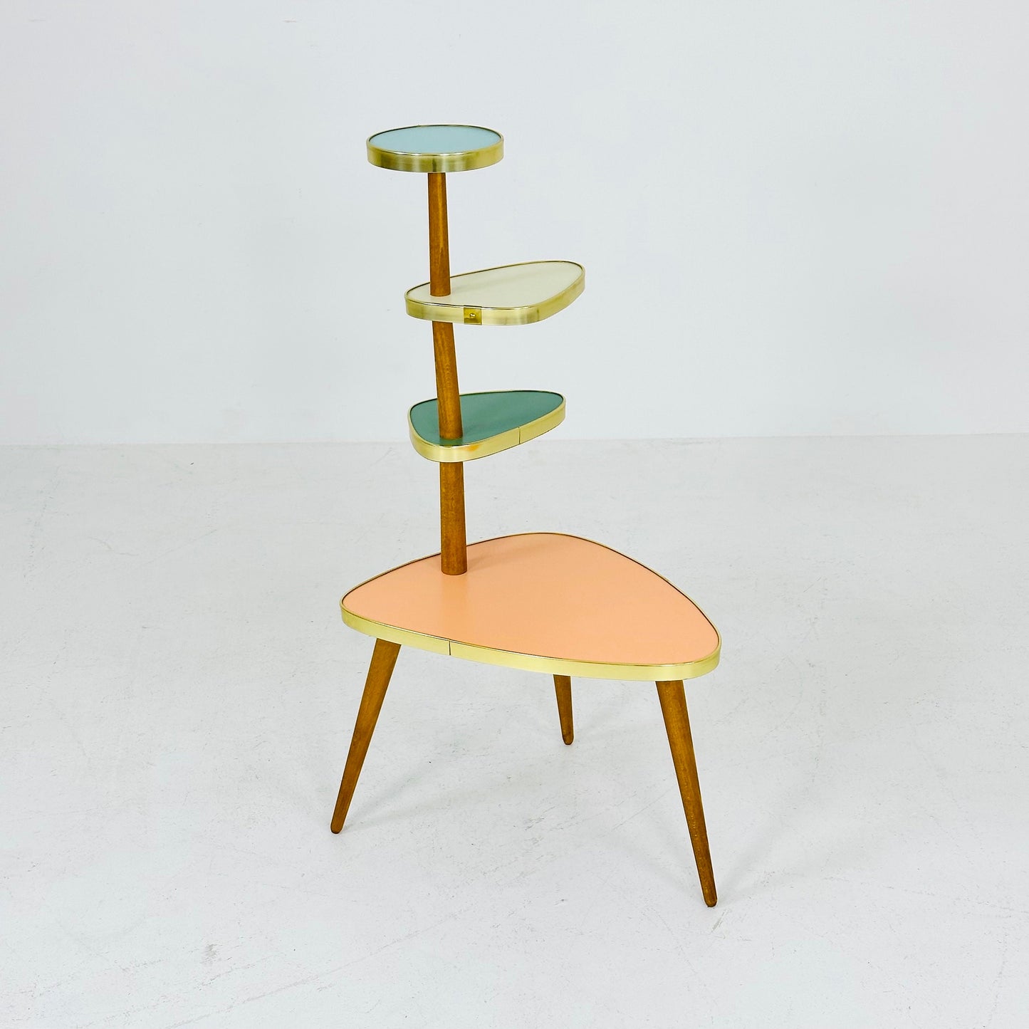 BIG German Plant Stand, Colorful Vintage Mid-Century Minimalist Indoor Plant Stand Side Table Retro flower table