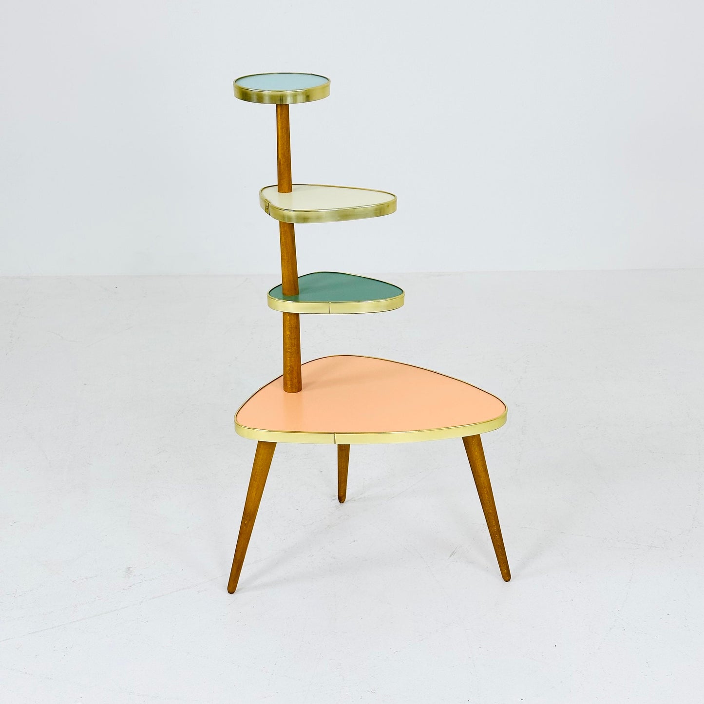BIG German Plant Stand, Colorful Vintage Mid-Century Minimalist Indoor Plant Stand Side Table Retro flower table