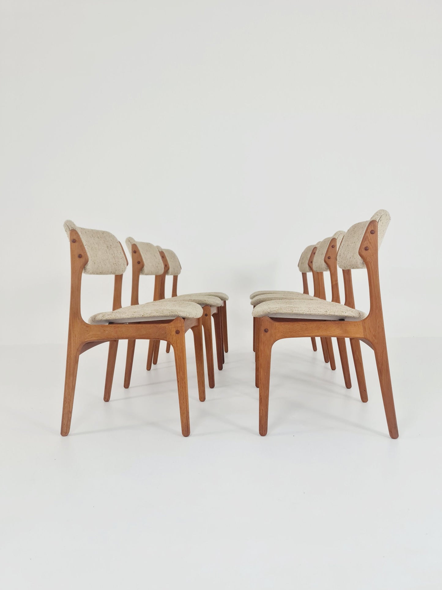 Vintage Danish teak dining/desk chairs by Erik Buch for O D Möbler, 1960s Set of 6
