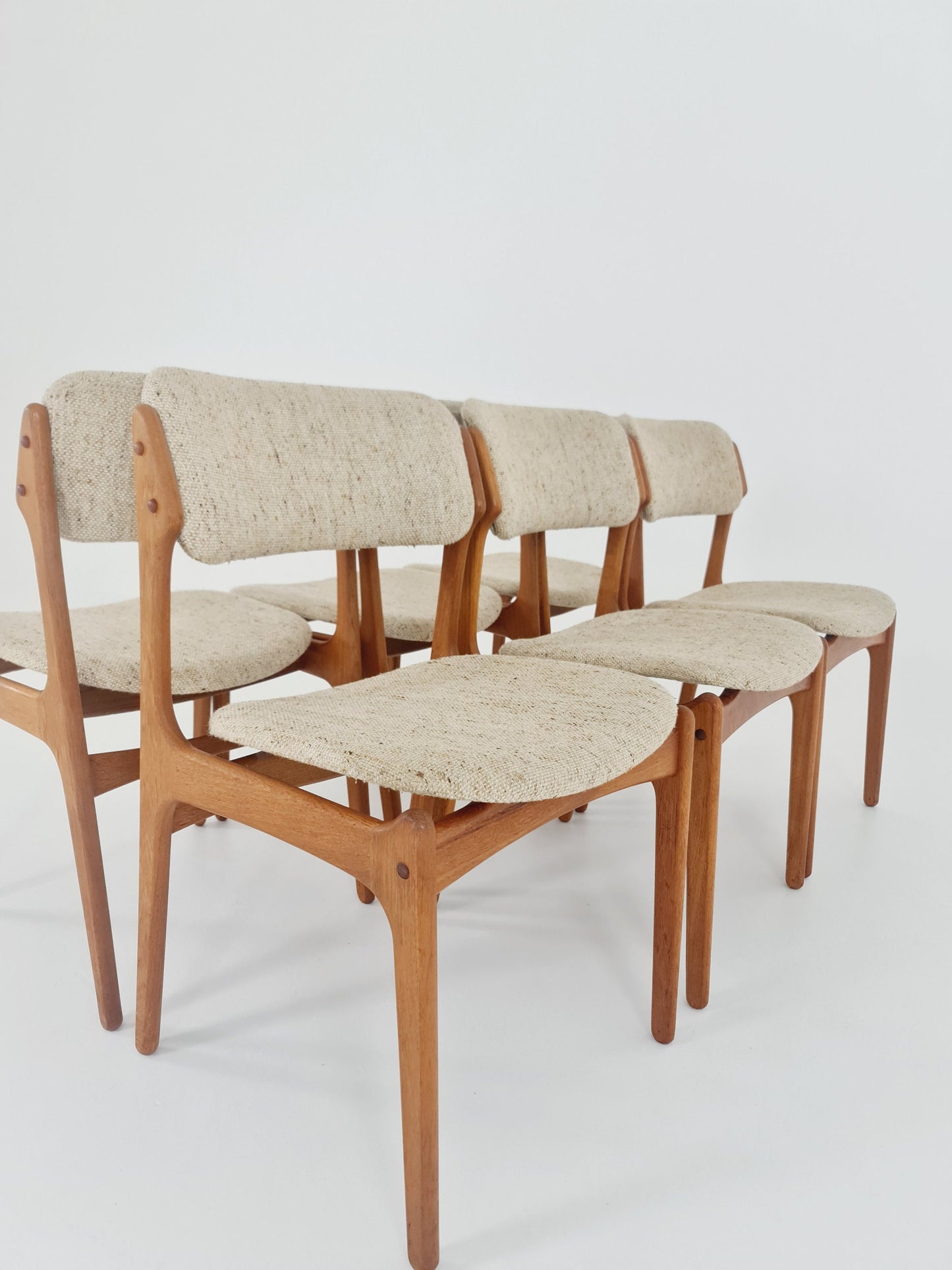 Vintage Danish teak dining/desk chairs by Erik Buch for O D Möbler, 1960s Set of 6
