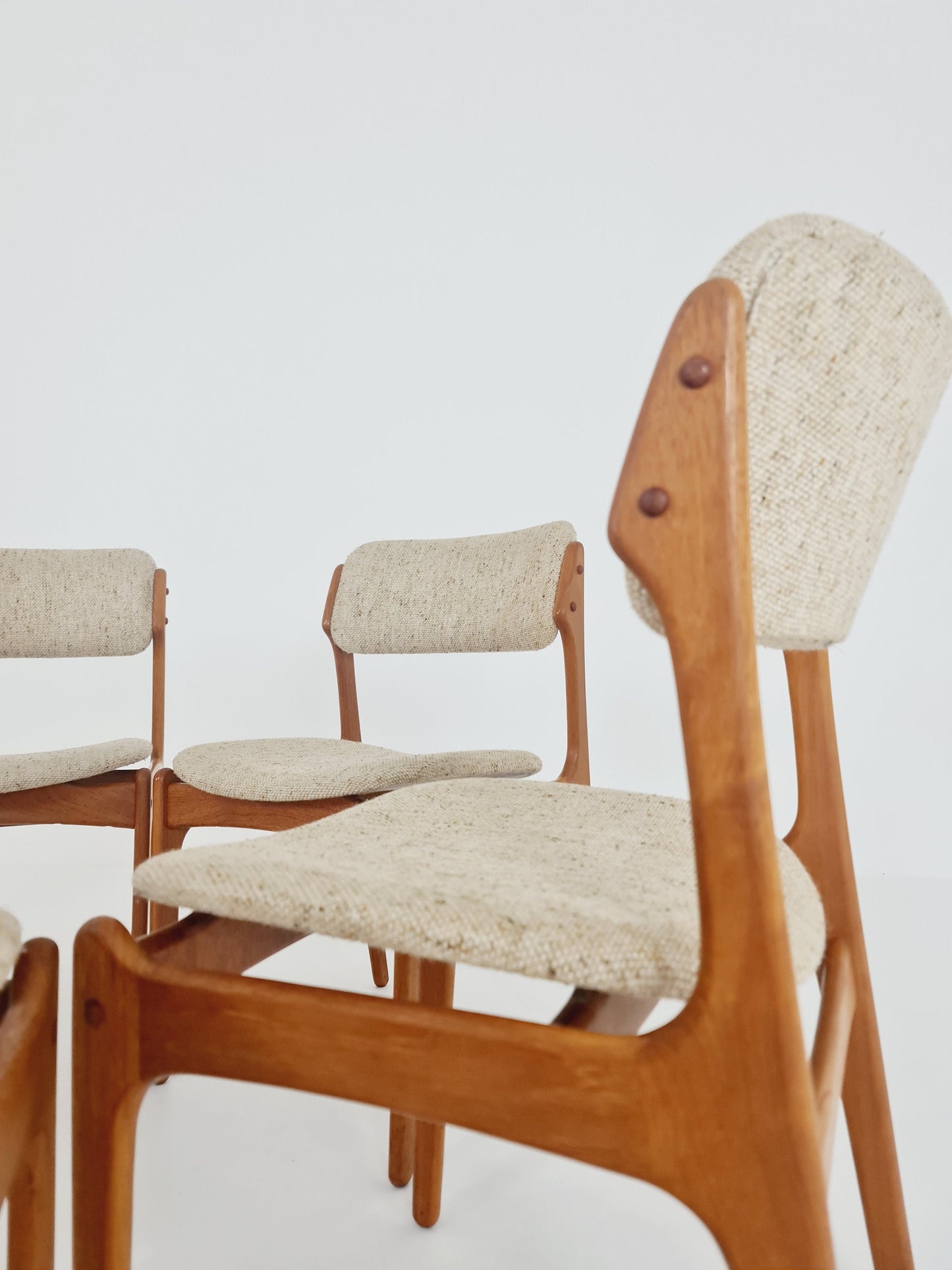 Vintage Danish teak dining/desk chairs by Erik Buch for O D Möbler, 1960s Set of 6