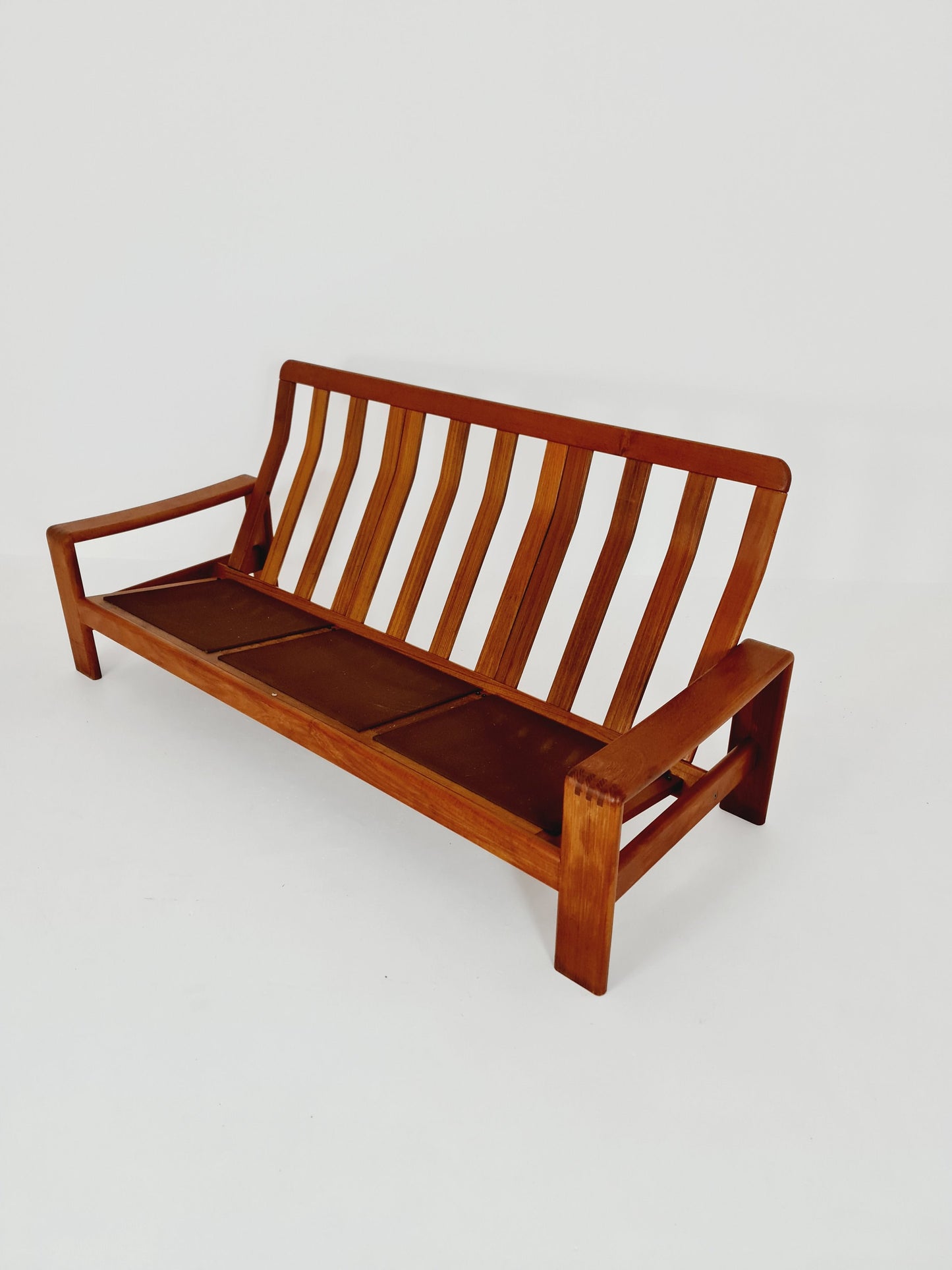 Mid Century couch group in teak 3-Seater Sofa & two chairs by EMC Denmark