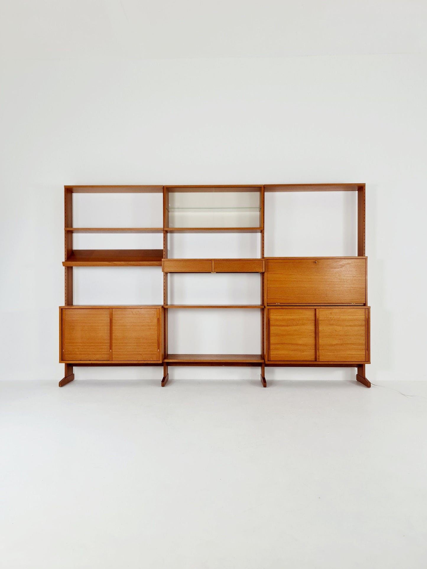 Danish teak room divider modular vintage library bookcase shelf-system by L Chr Larsen & Søn, 1960s