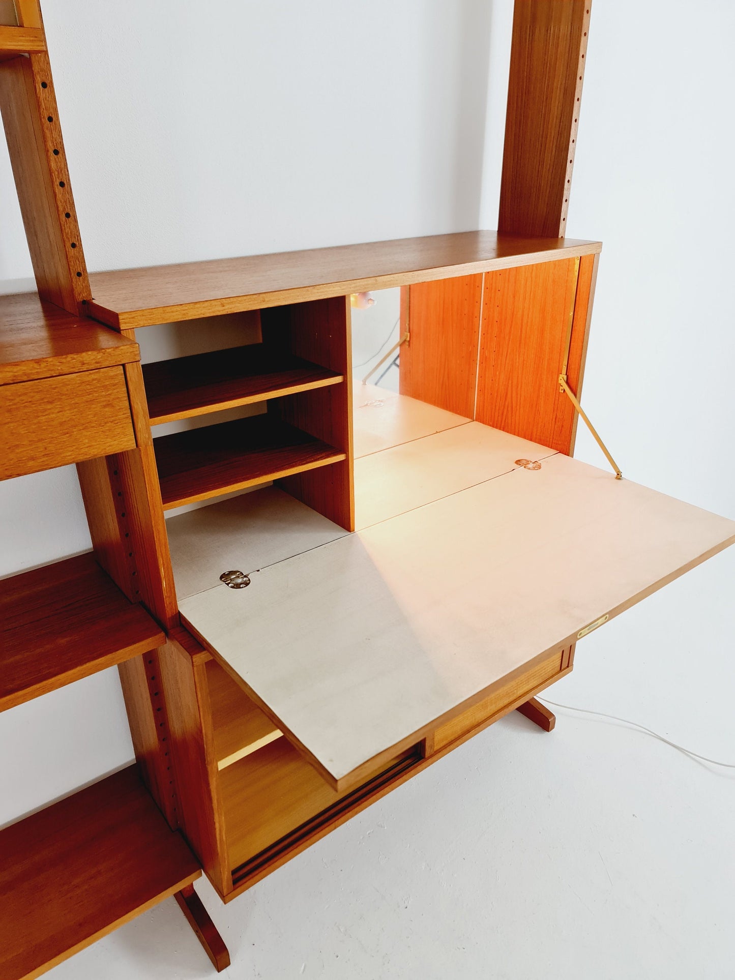Danish teak room divider modular vintage library bookcase shelf-system by L Chr Larsen & Søn, 1960s