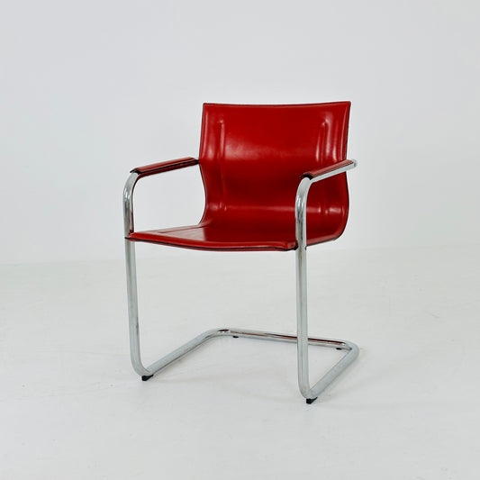 Mid century Italian Cantilever MG15 leather Armchair by Matteo Grassi, 1970s