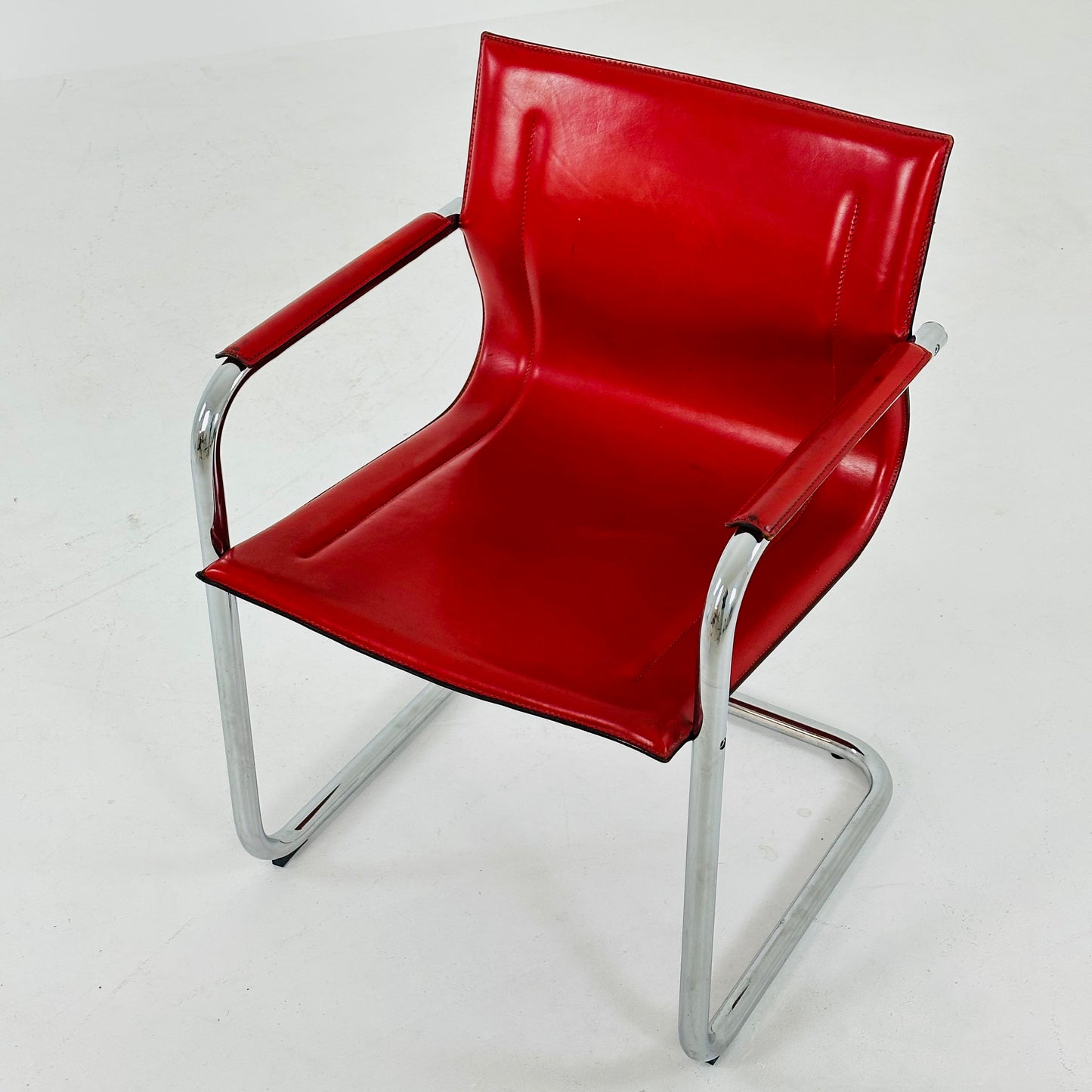 Mid century Italian Cantilever MG15 leather Armchair by Matteo Grassi, 1970s