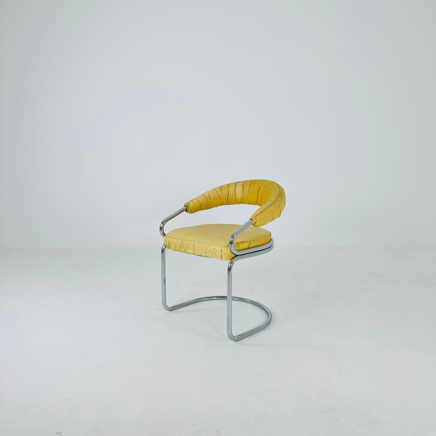 Mid century Italian Tricia Guild Series leather Steel Armchair 1970s