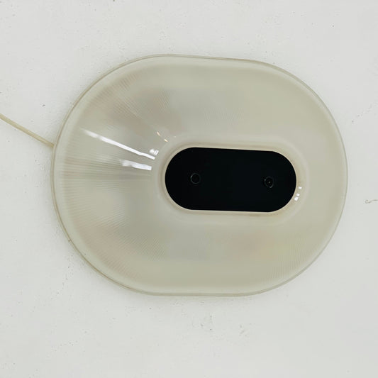 Mid century italian ceiling lamp for Prisma in mikroprismatic glass and metal 1980s