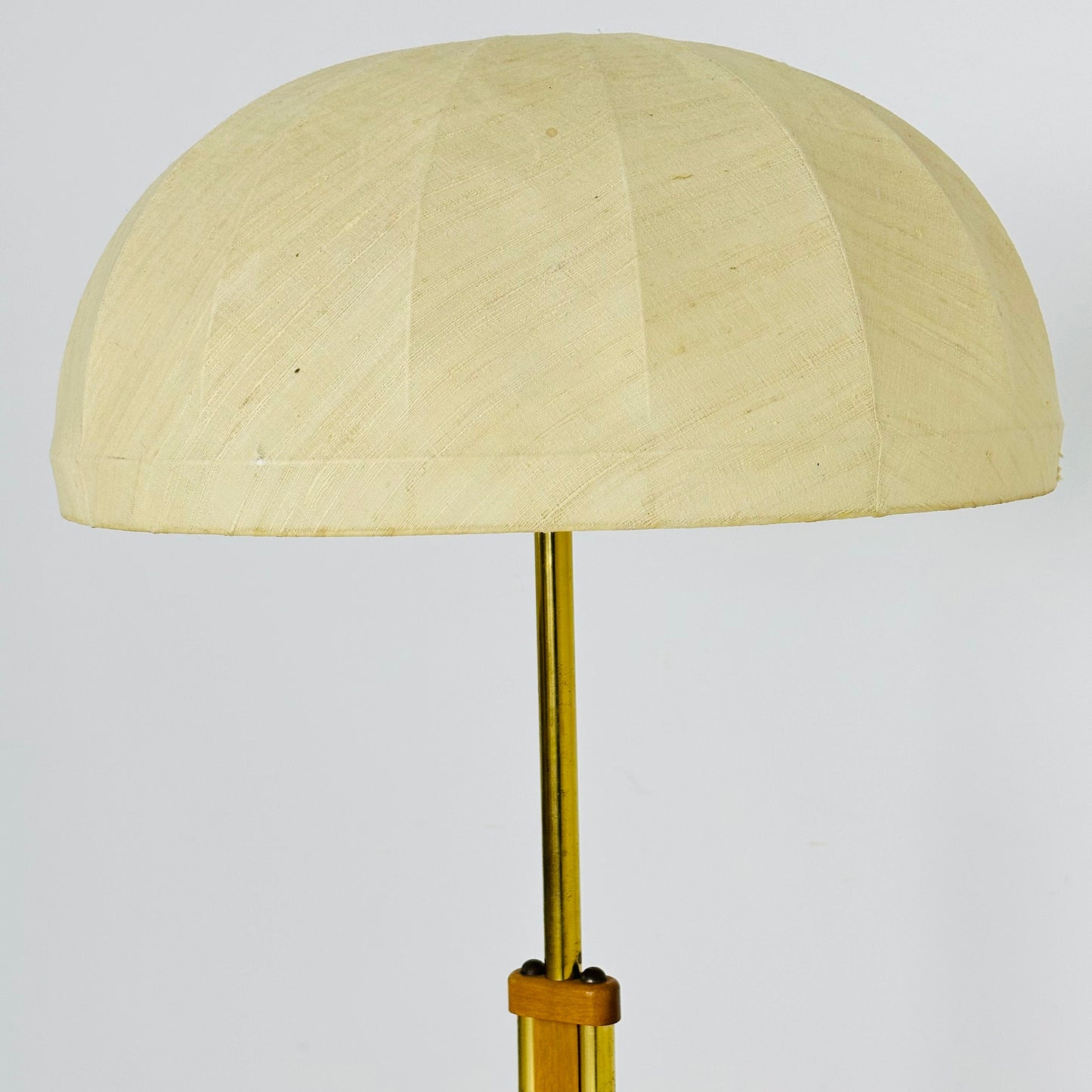 Midcentury floor lamp brass and wood Scandinavian Swedish from the 1950s