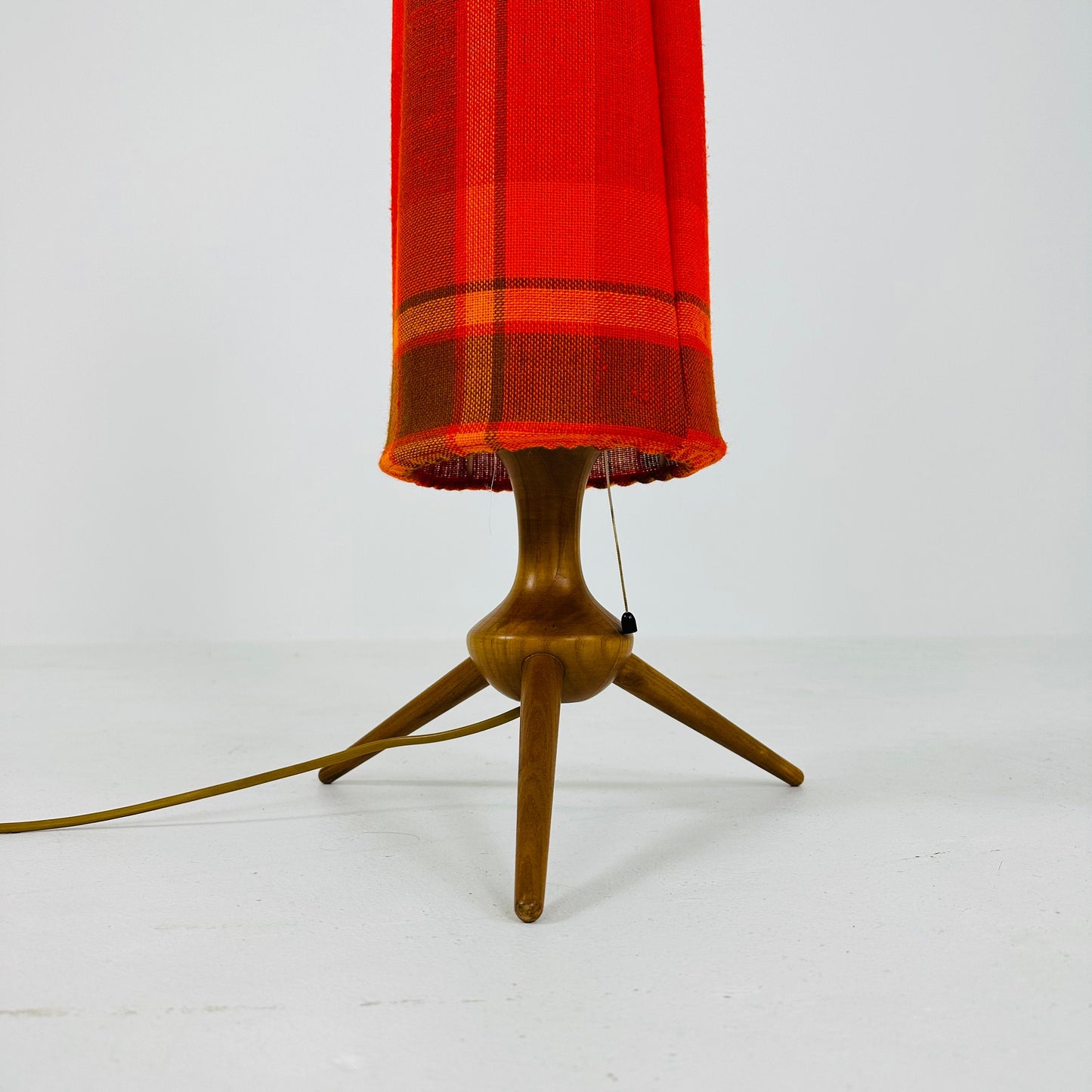 Mid-Century teak -fabric Tripod floor Lamp, 1960s