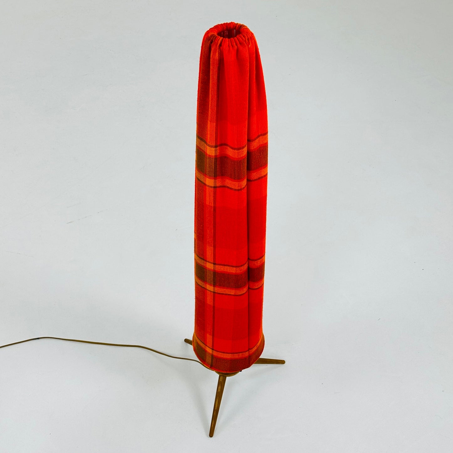 Mid-Century teak -fabric Tripod floor Lamp, 1960s