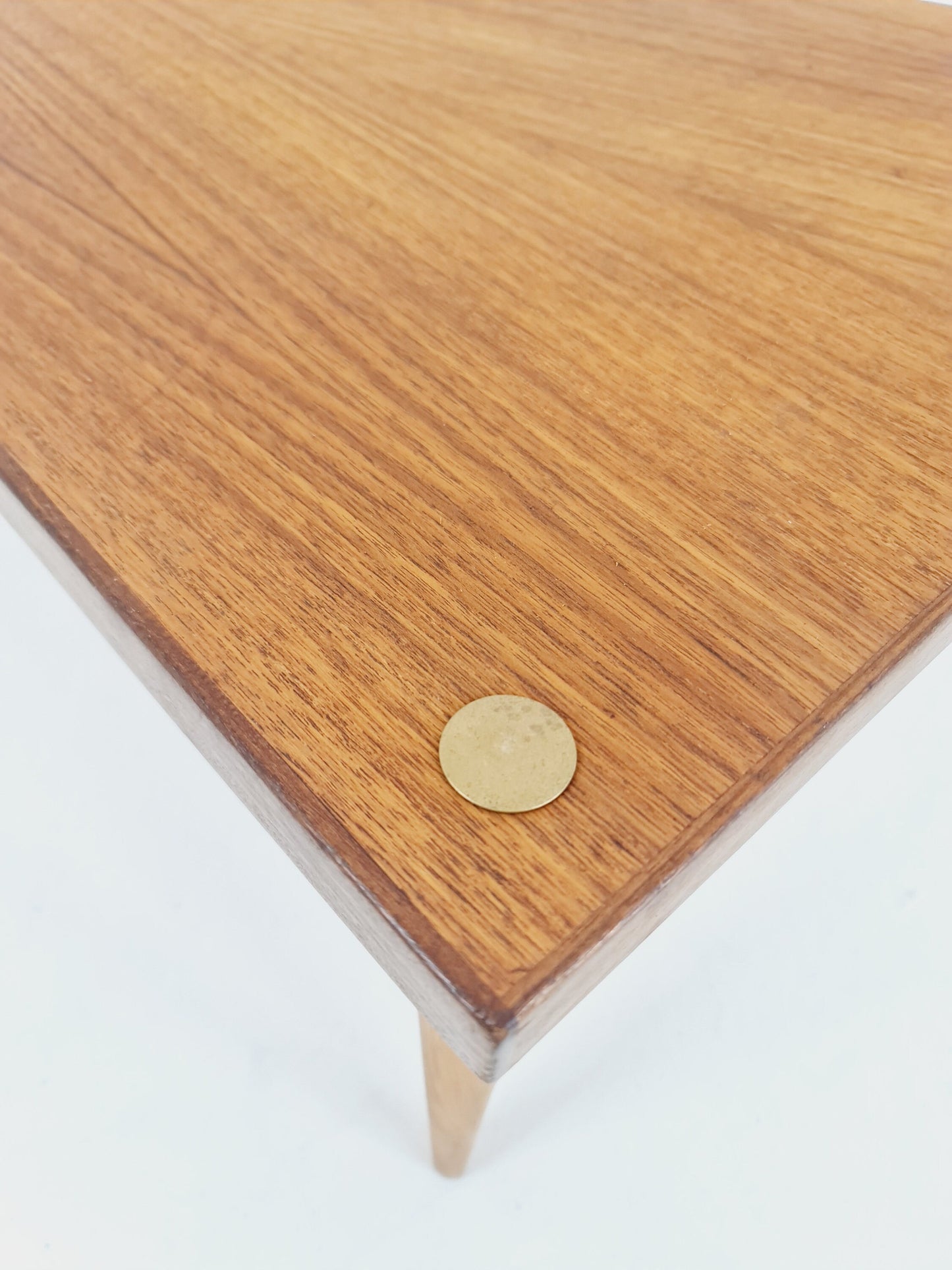 Midcentury Swedish teak & brass coffee table, 1960s
