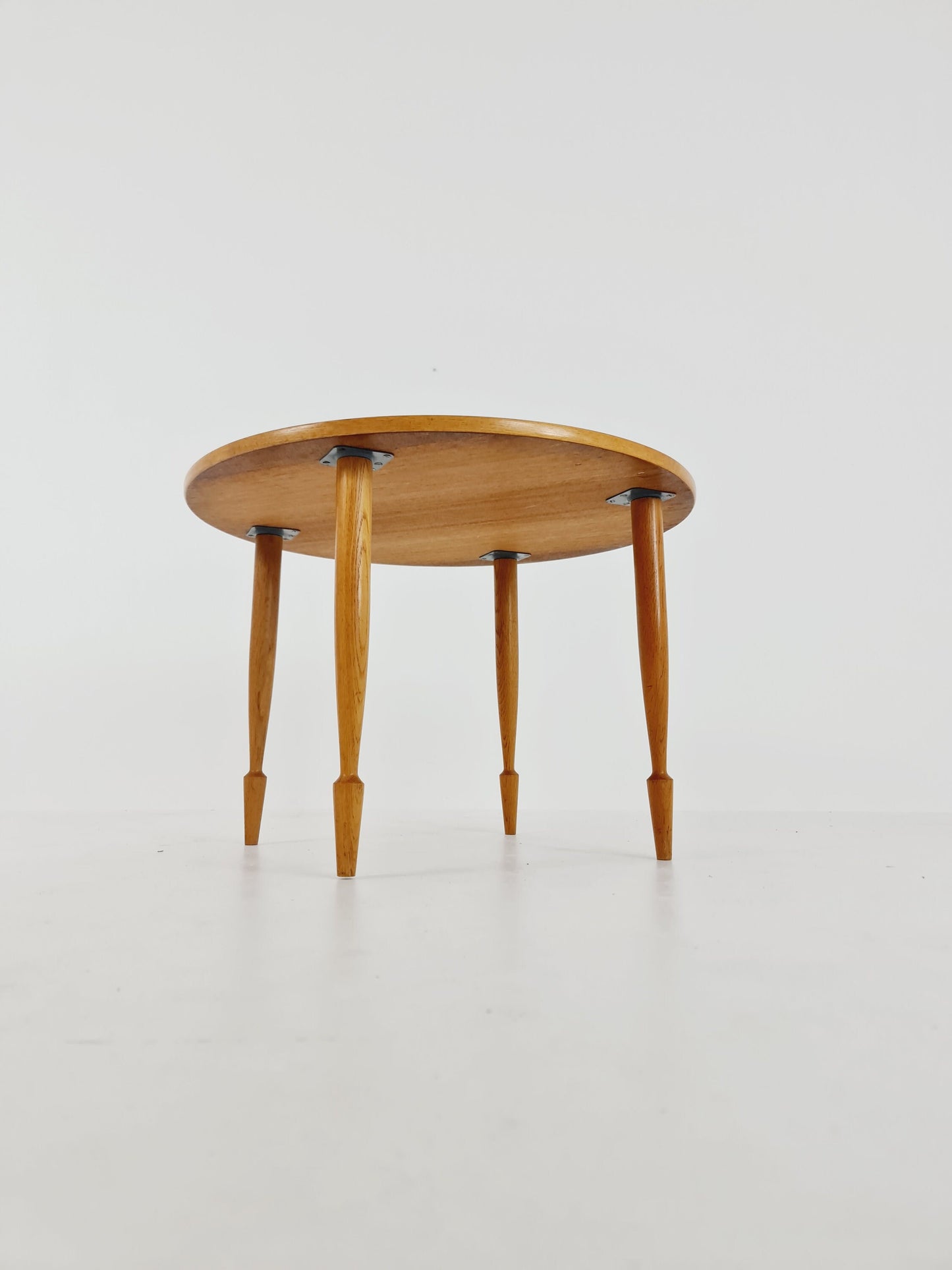 Midcentury round Swedish teak coffee table, 1960s
