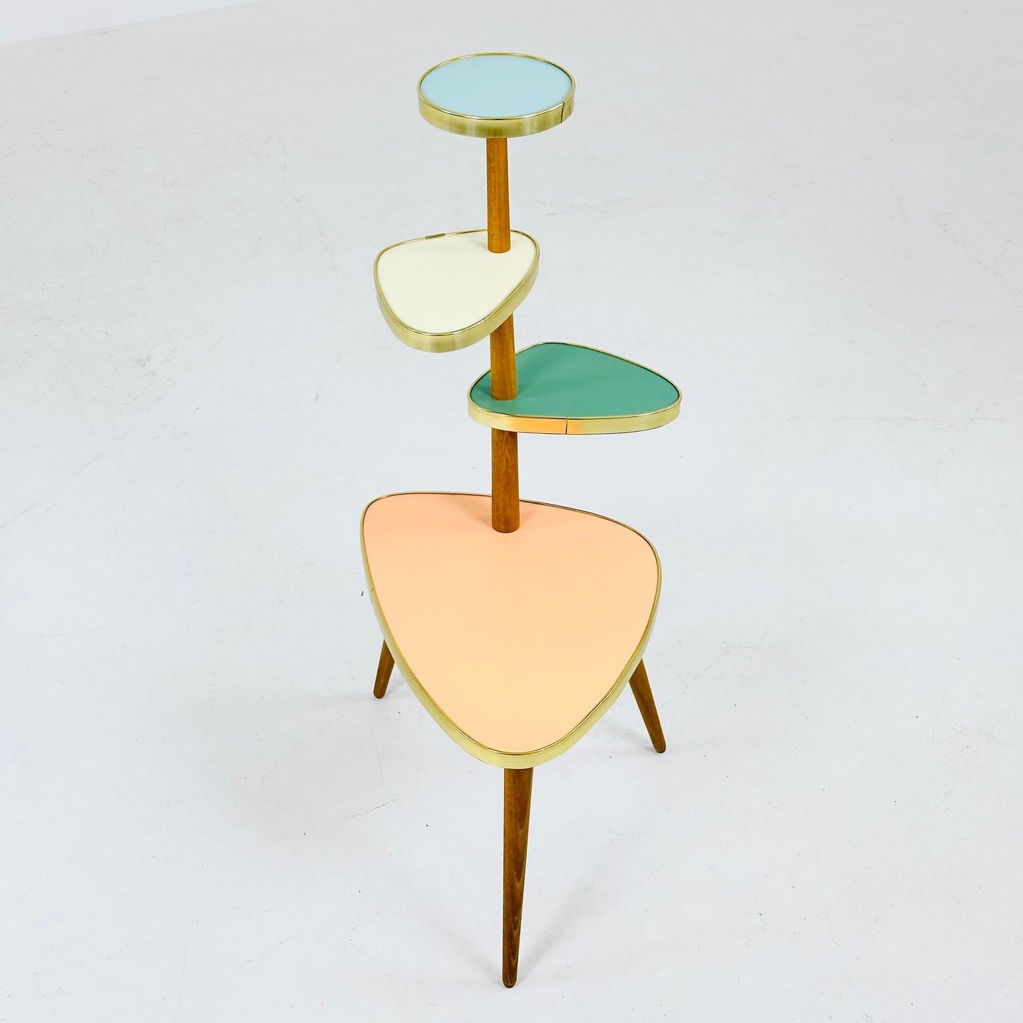 BIG German Plant Stand, Colorful Vintage Mid-Century Minimalist Indoor Plant Stand Side Table Retro flower table