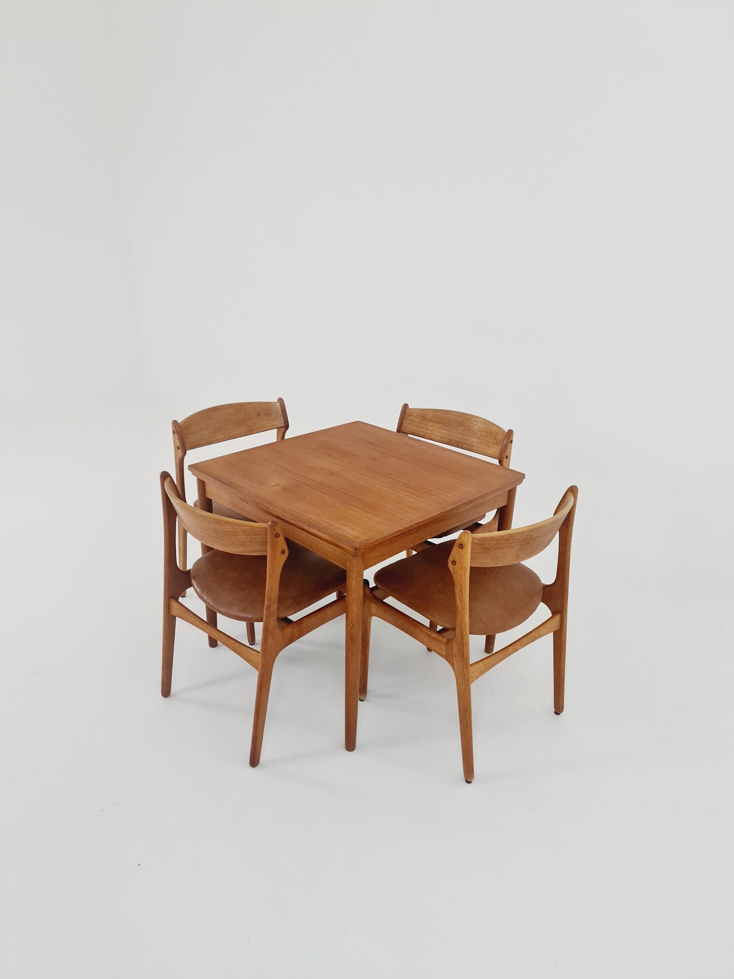 Vintage Danish teak dining/desk chairs by Erik Buch for O D Möbler, 1960s Set of 4