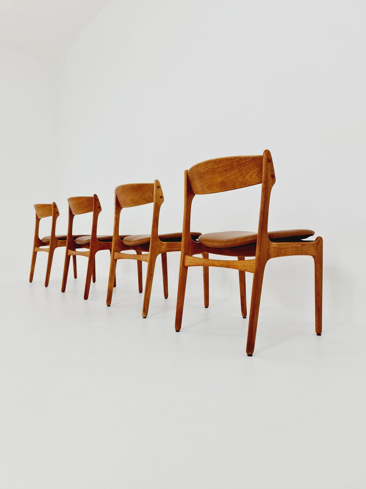 Vintage Danish teak dining/desk chairs by Erik Buch for O D Möbler, 1960s Set of 4