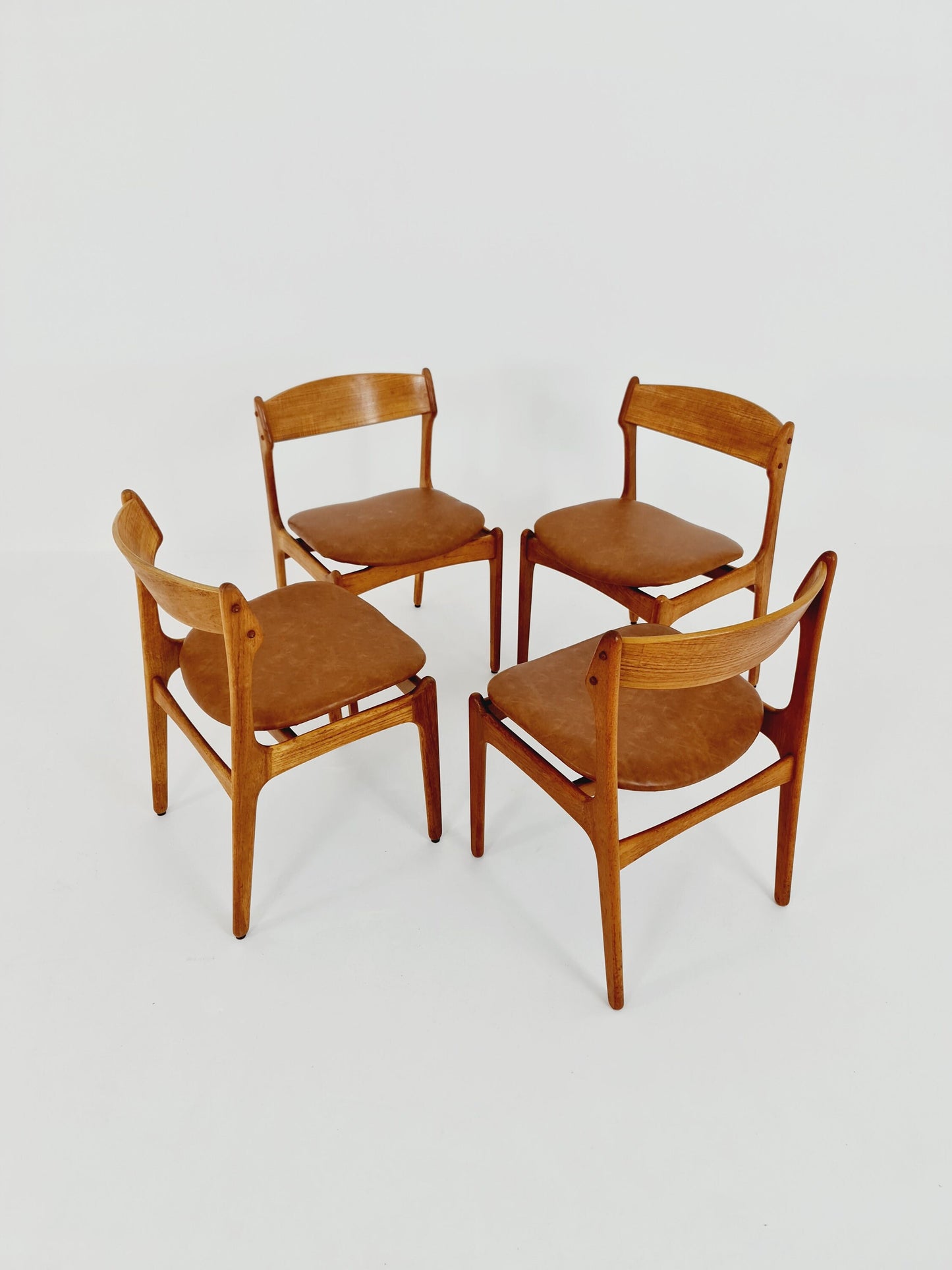 Vintage Danish teak dining/desk chairs by Erik Buch for O D Möbler, 1960s Set of 4