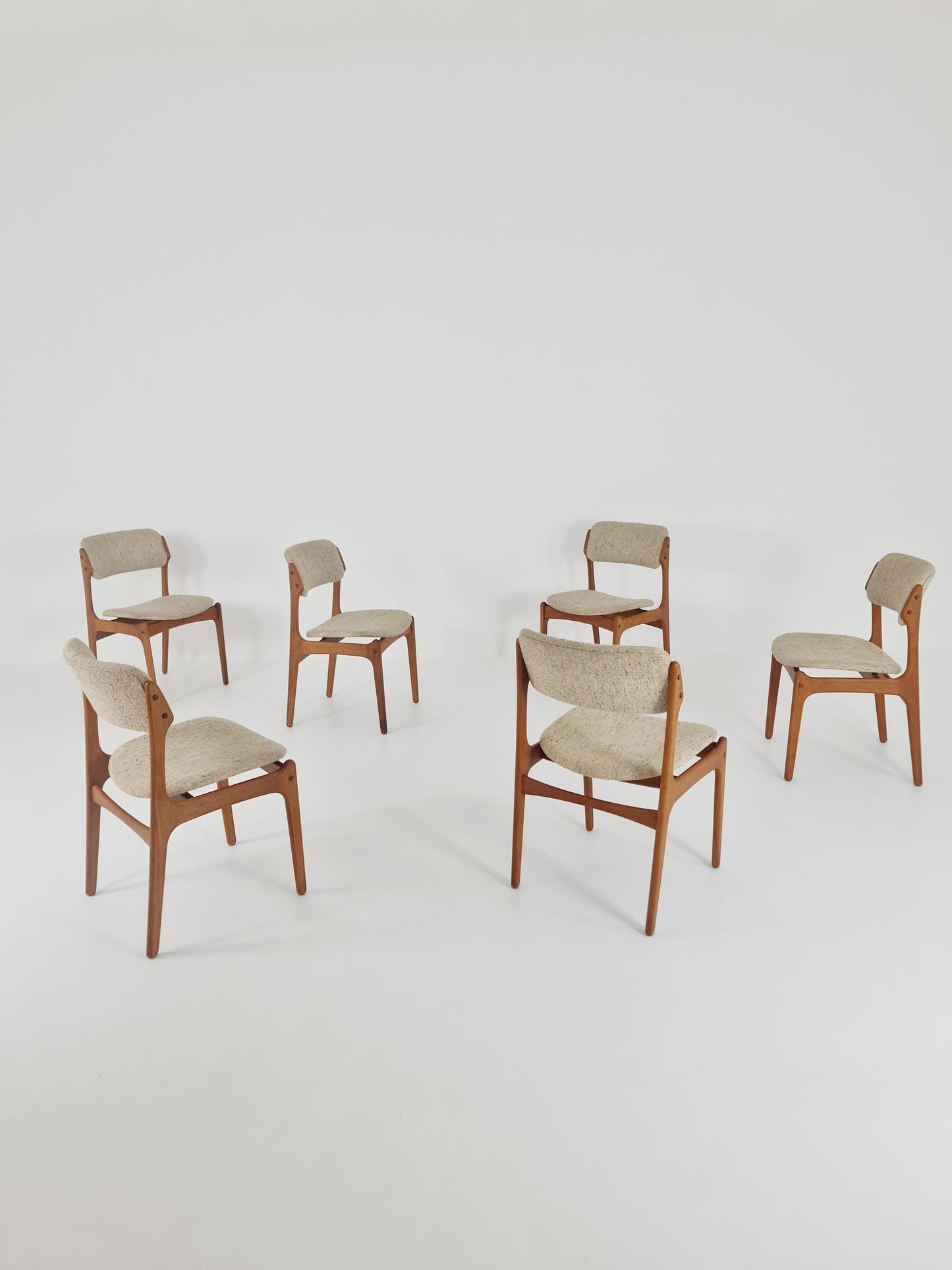 Vintage Danish teak dining/desk chairs by Erik Buch for O D Möbler, 1960s Set of 6
