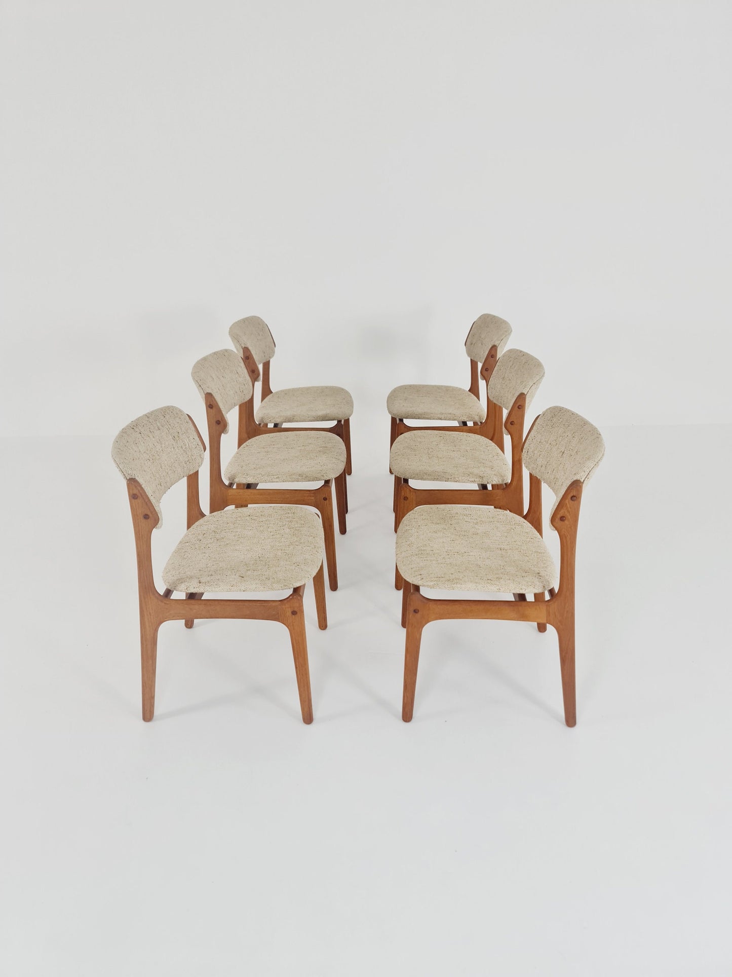 Vintage Danish teak dining/desk chairs by Erik Buch for O D Möbler, 1960s Set of 6