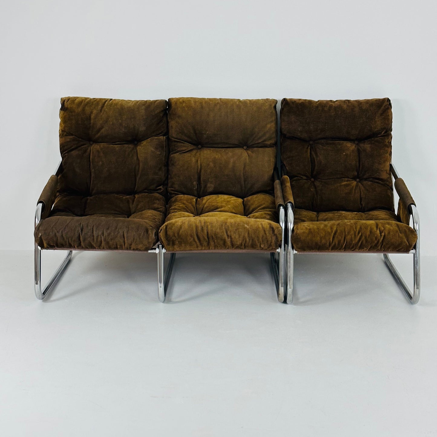 Mid century Armchair and sofa set By Gillis Lundgren Ikea Sweden 1970s