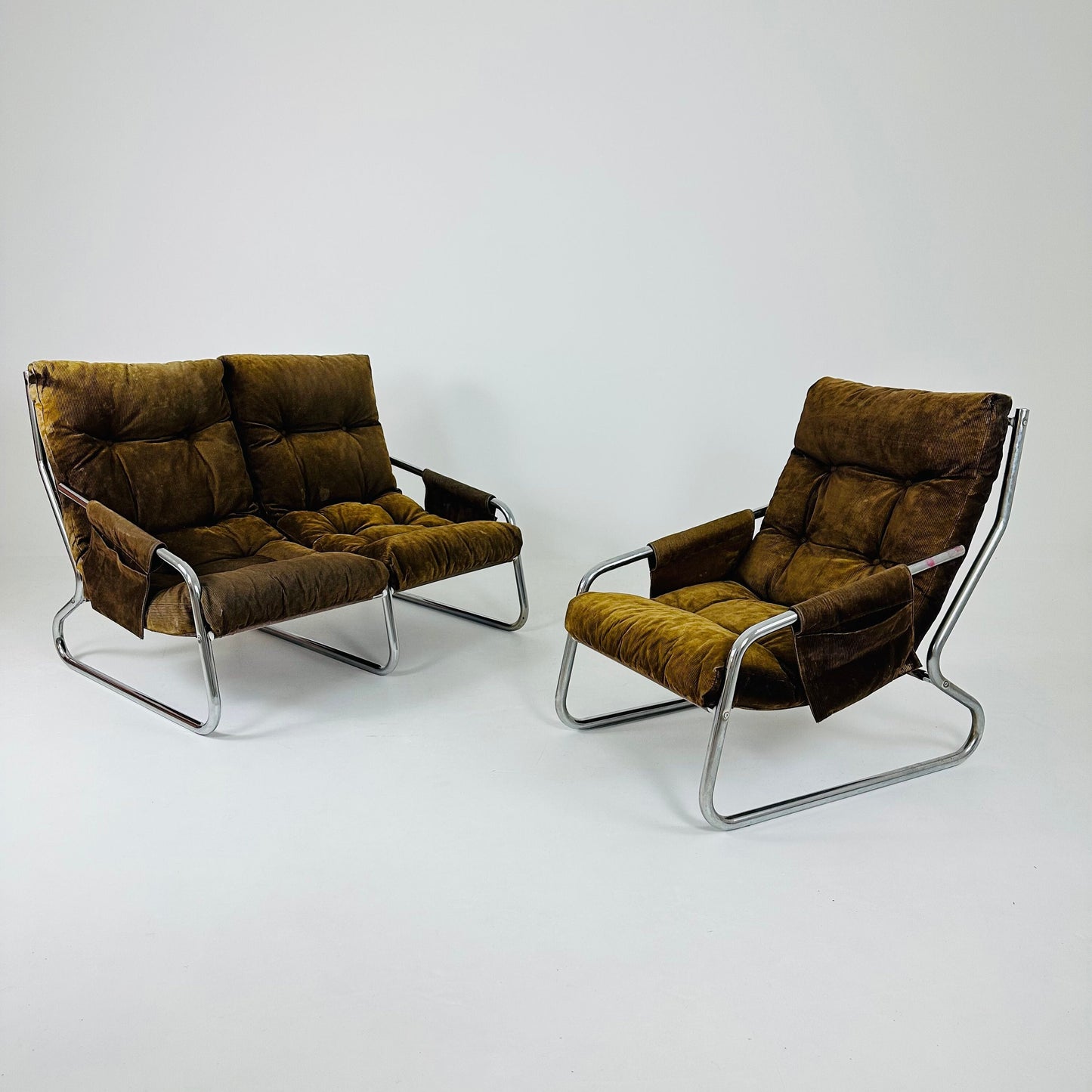 Mid century Armchair and sofa set By Gillis Lundgren Ikea Sweden 1970s