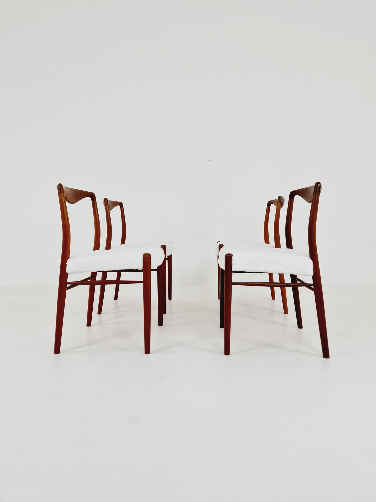 Mid Century Dansih Teak and Fabric chair by Kai Lyngfeldt Larsen , 1960s Set of 4