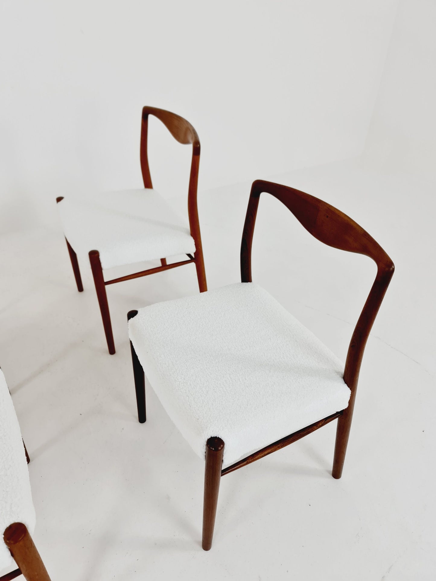 Mid Century Dansih Teak and Fabric chair by Kai Lyngfeldt Larsen , 1960s Set of 4