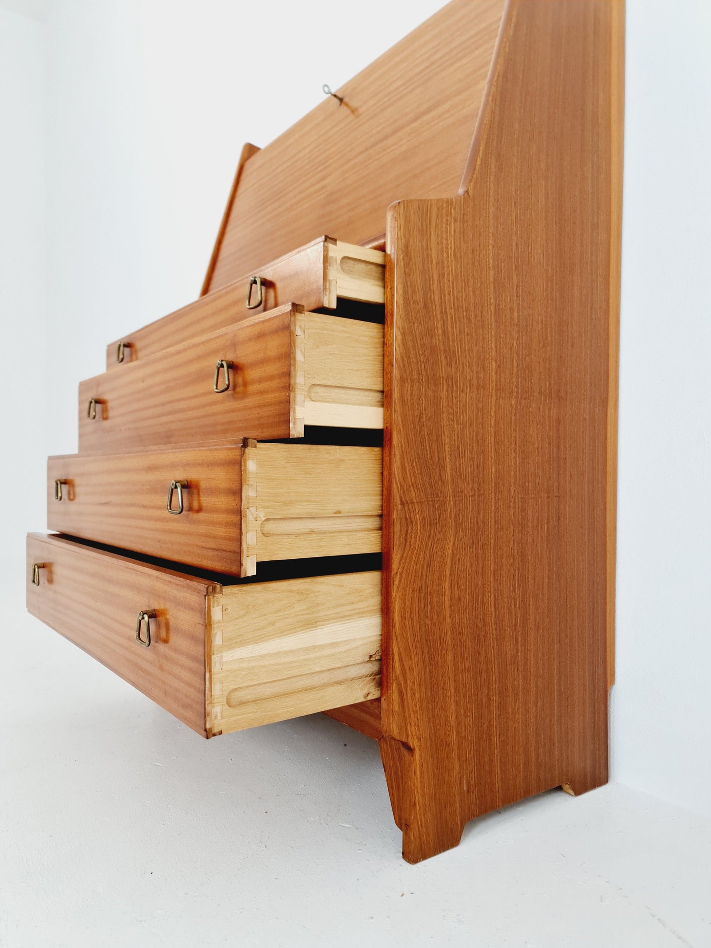 Mid century Scandinavian Secretary with drawers mahagony by Gjövik Möbler, Norway, 1960s