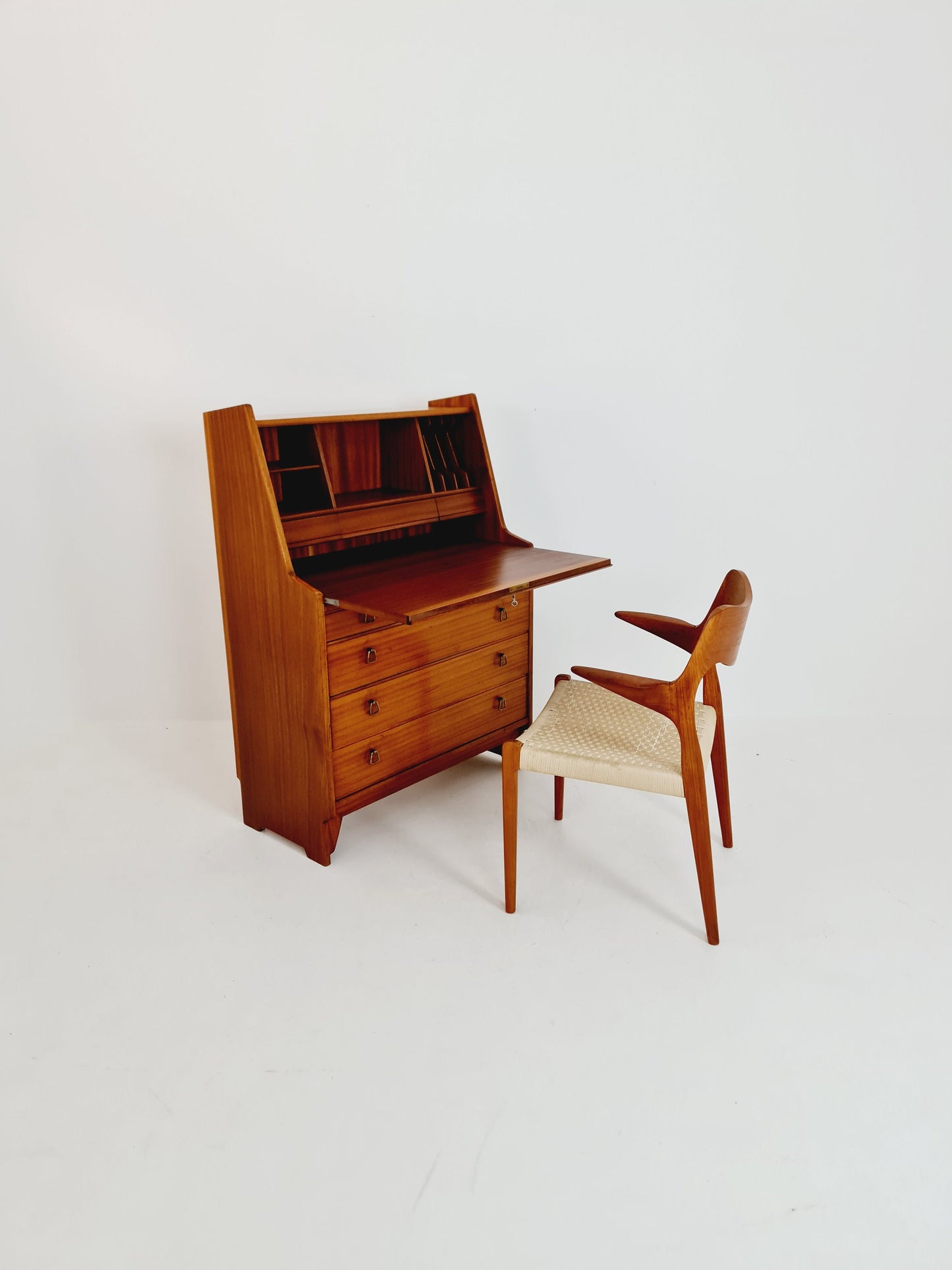 Mid century Scandinavian Secretary with drawers mahagony by Gjövik Möbler, Norway, 1960s