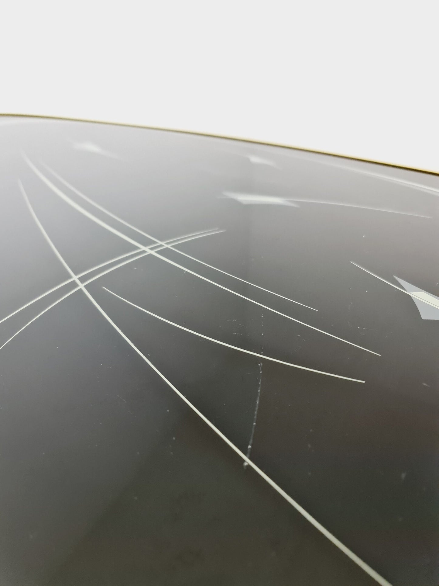 German Mid-Century Tripod Glass & Brass Coffee Table 1950s