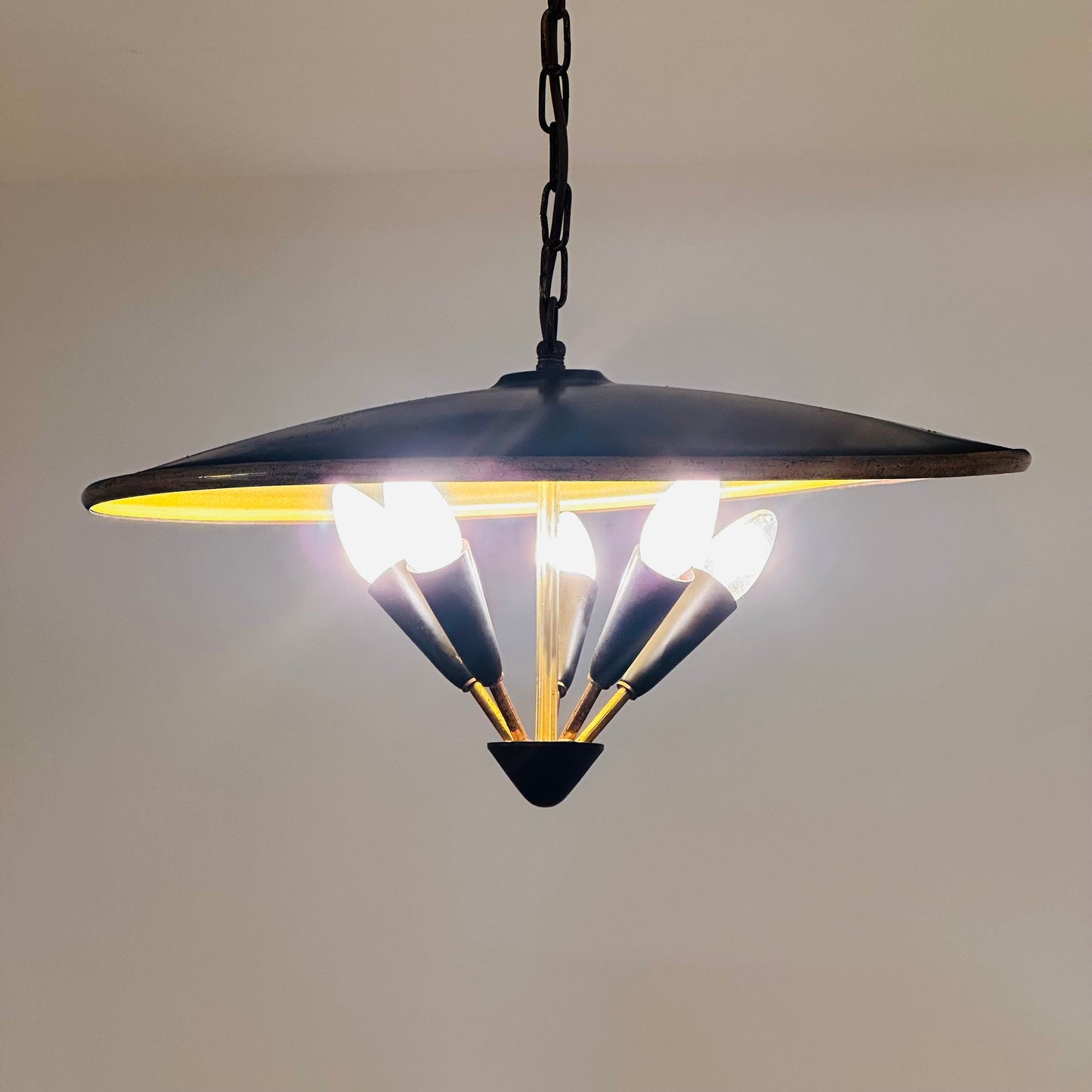 Mid century mushroom pendant lamp Germany 1960s