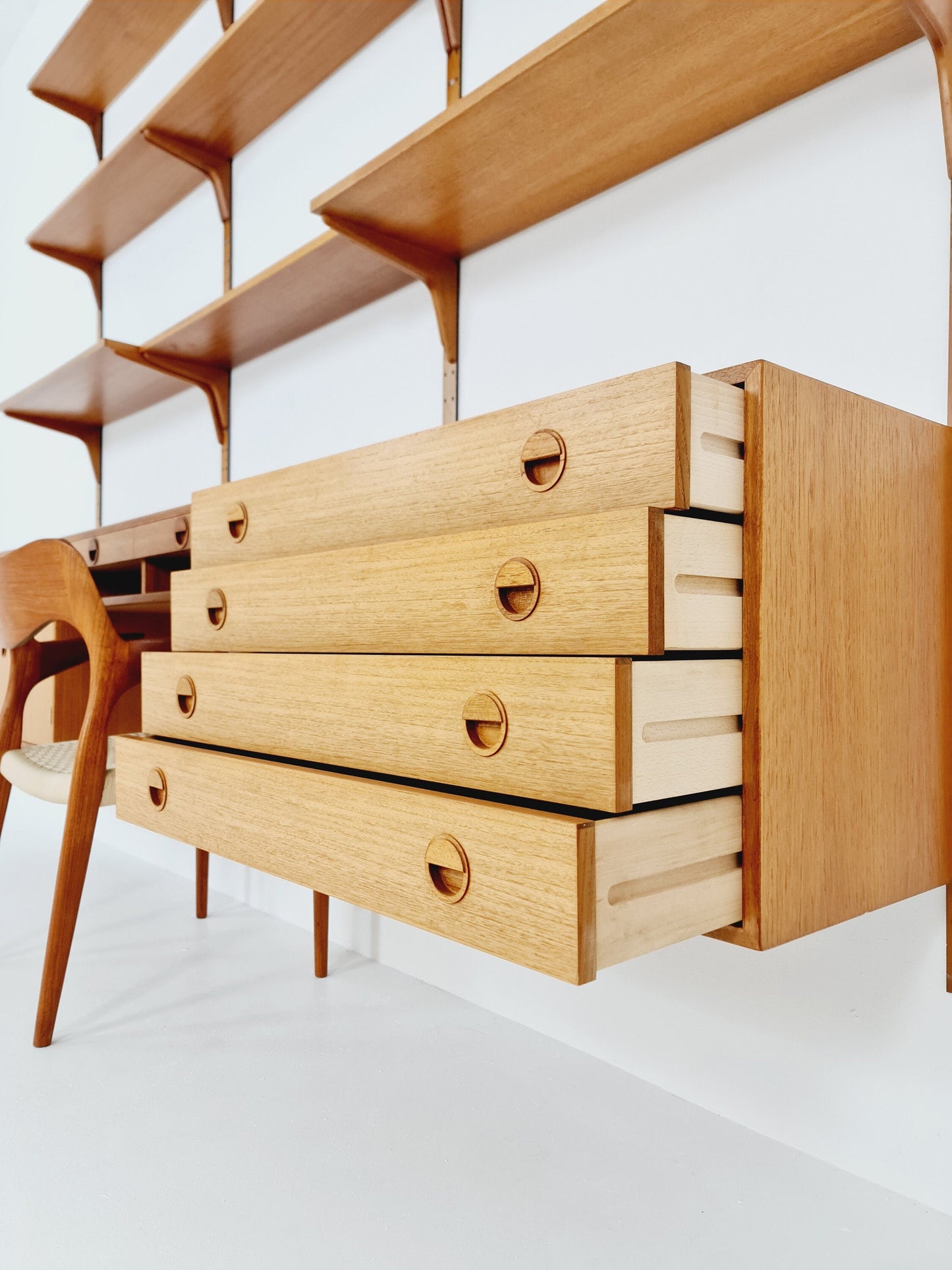 Danish modern modular teak shelving system by Hansen & Guldborg Mobler, Denmark, 1960s