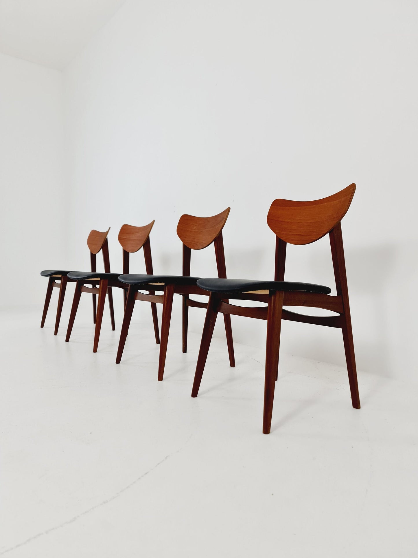 Vintage Danish solid teak dining butterfly Chairs nu Farsturp, 1960s, Set of 4