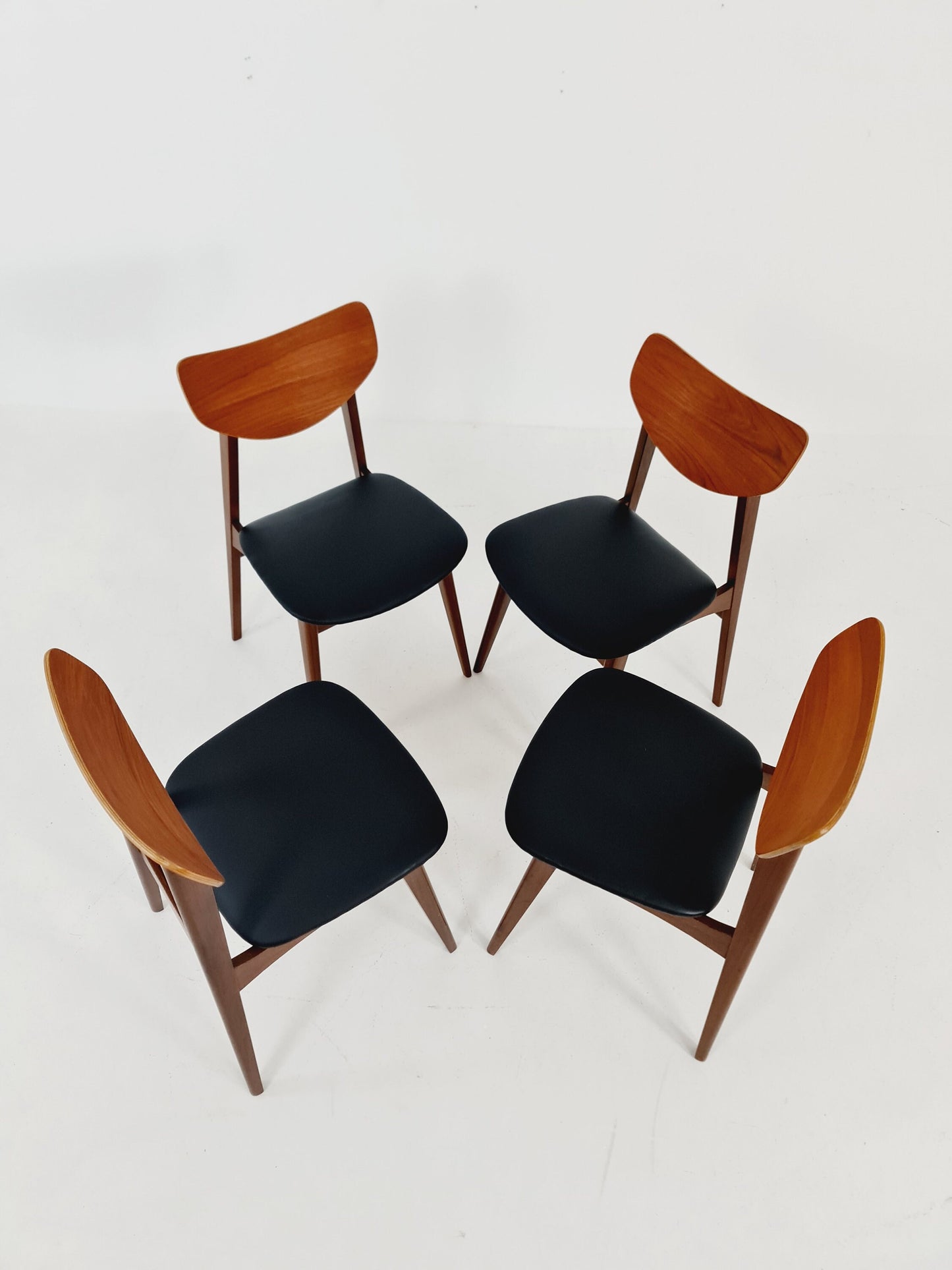 Vintage Danish solid teak dining butterfly Chairs nu Farsturp, 1960s, Set of 4