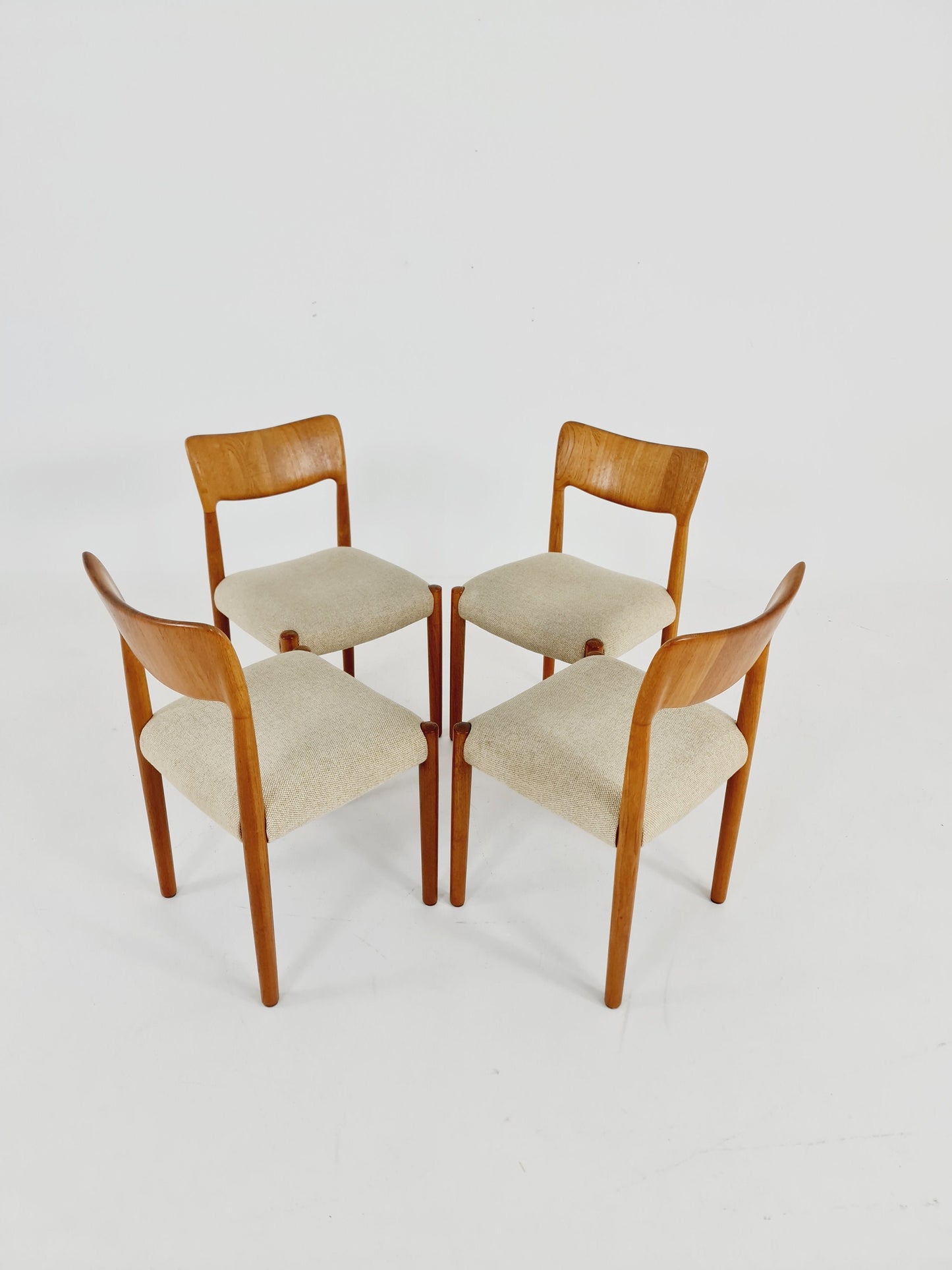 Vintage Danish solid teak dining chairs by Glostrup, , 1960s, Set of 4
