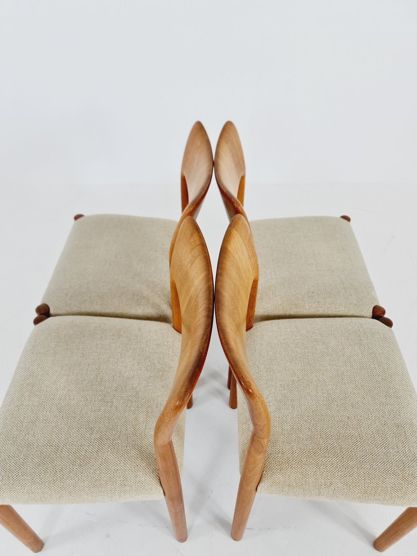 Vintage Danish solid teak dining chairs by Glostrup, , 1960s, Set of 4