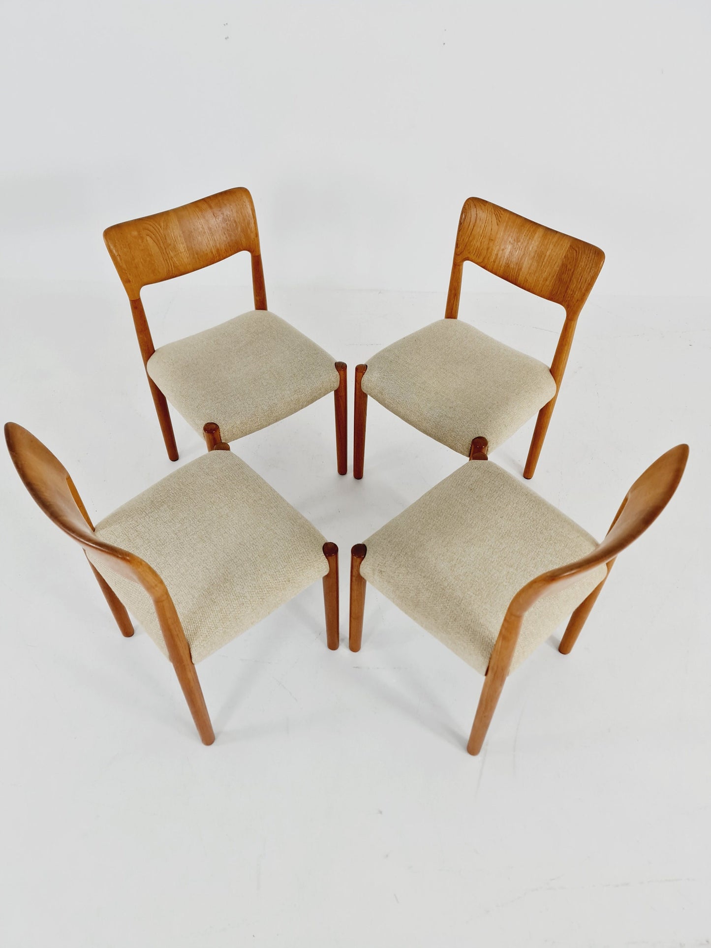 Vintage Danish solid teak dining chairs by Glostrup, , 1960s, Set of 4