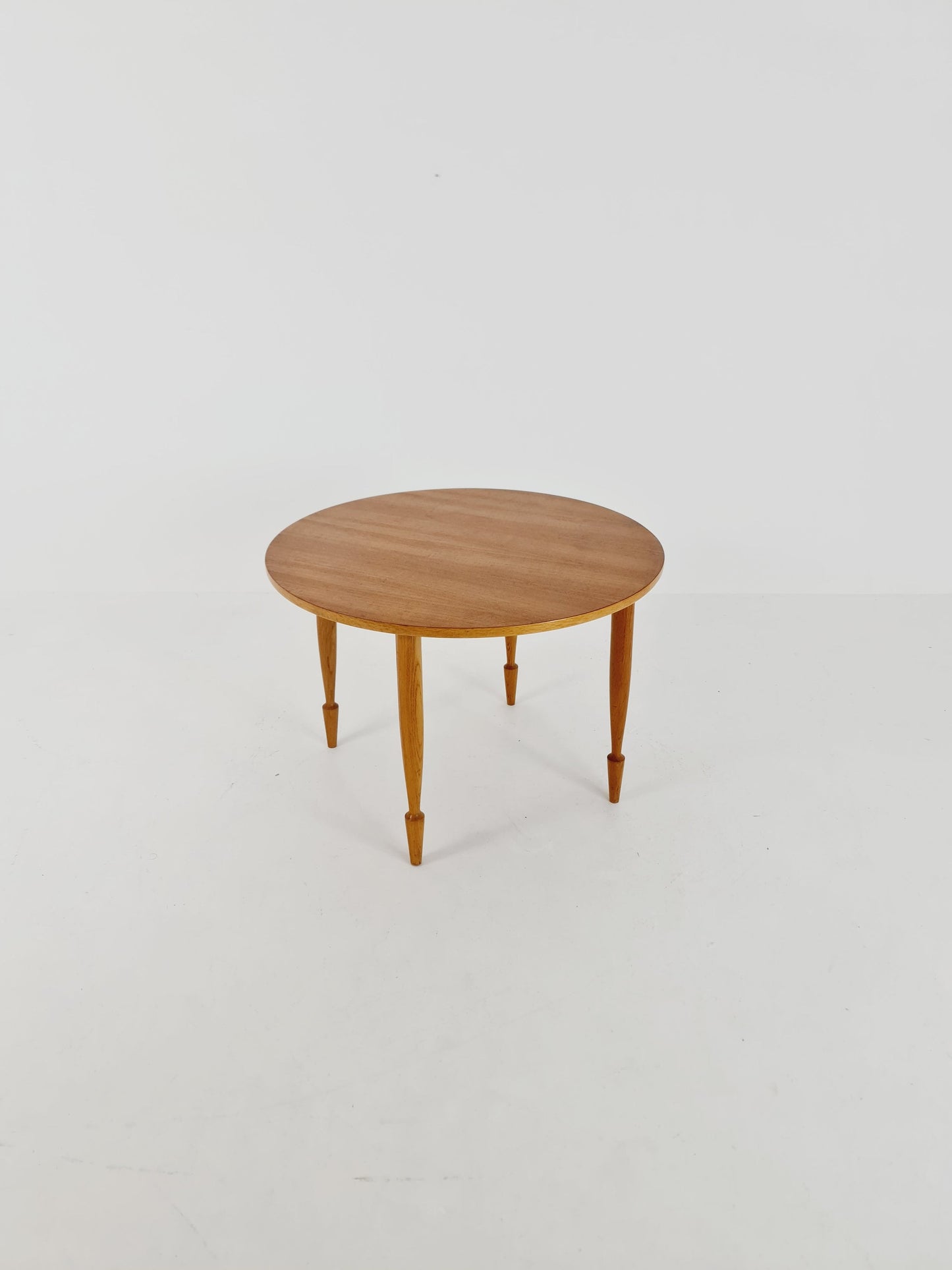 Midcentury round Swedish teak coffee table, 1960s