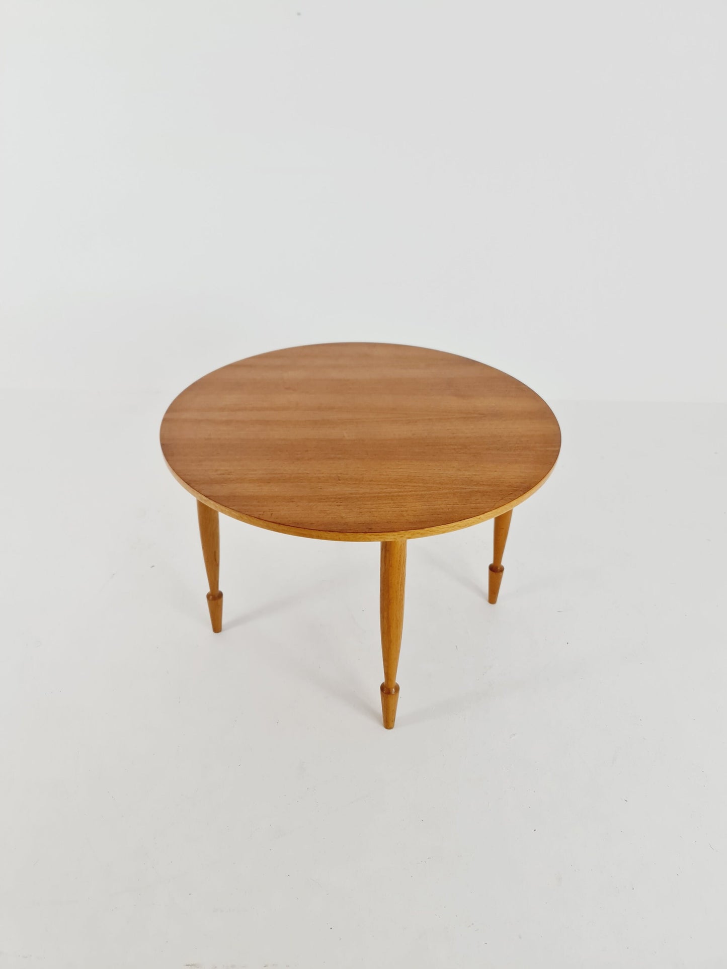 Midcentury round Swedish teak coffee table, 1960s