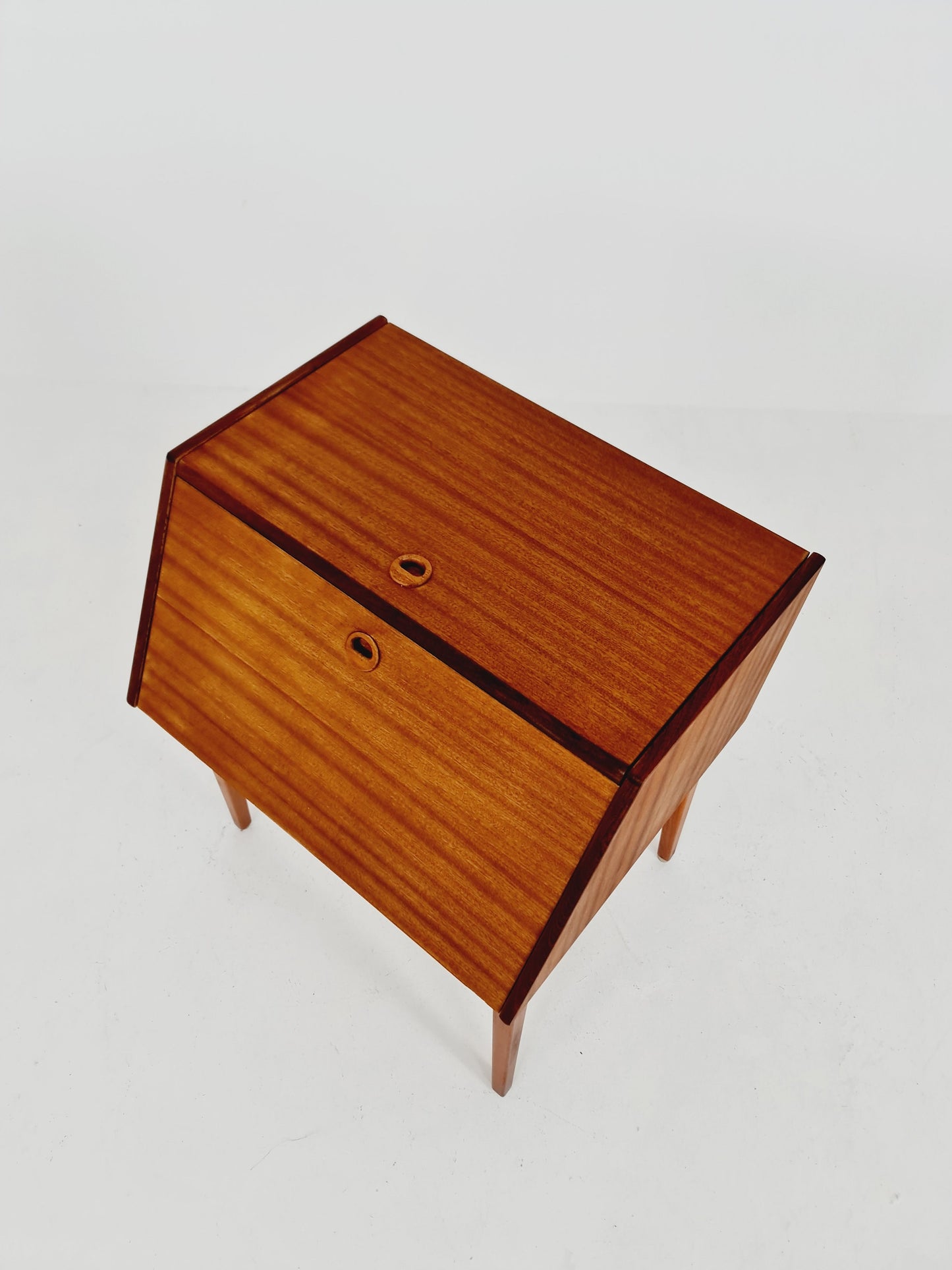 Mid century Swedish Mahagnoy Cutlery Cabinet without Cutlery Set by Stig Bolaget, Malmö, 1960s