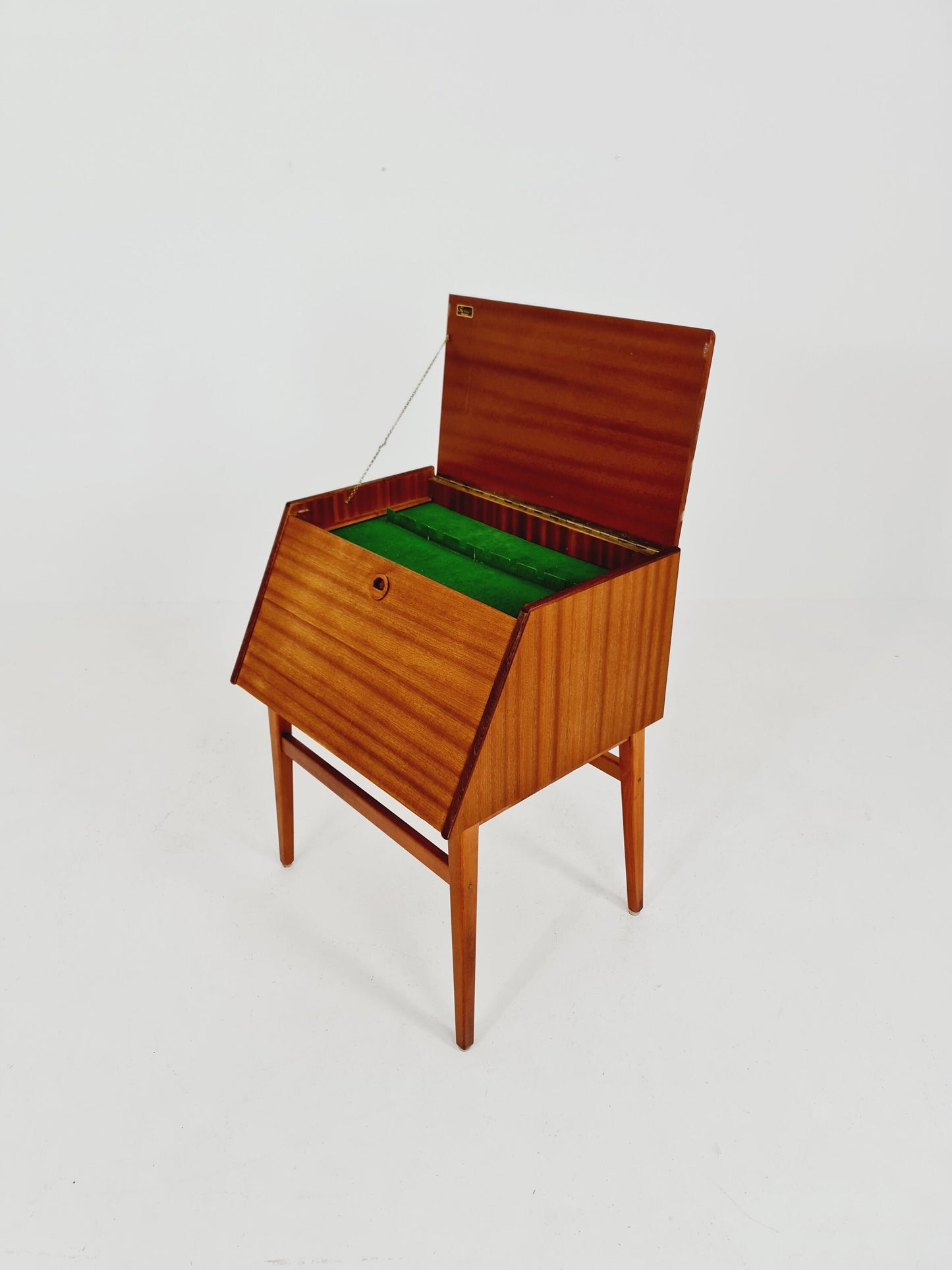 Mid century Swedish Mahagnoy Cutlery Cabinet without Cutlery Set by Stig Bolaget, Malmö, 1960s